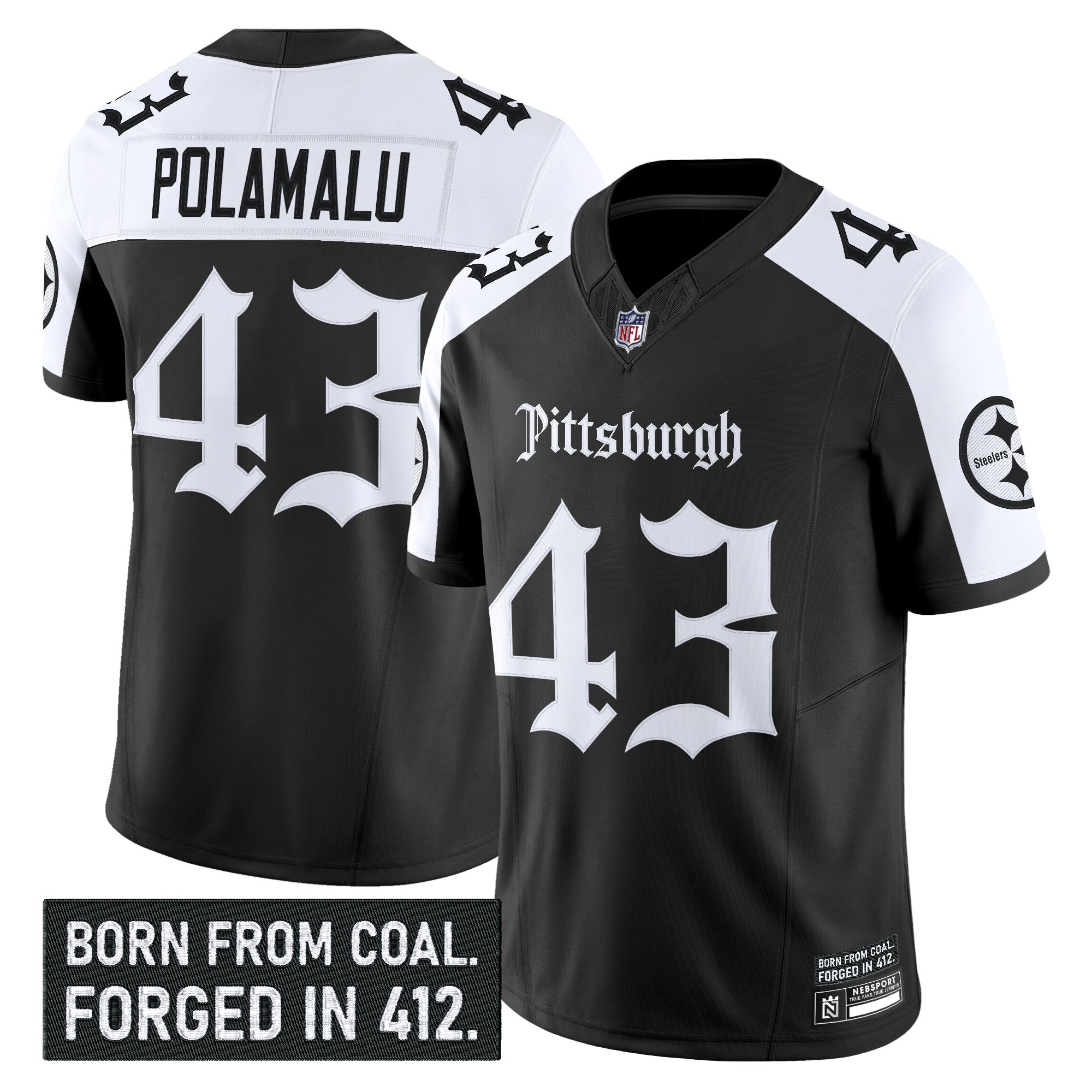 Troy Polamalu Men's Pittsburgh Steelers 'Gothic Steel City Edition' Vapor Limited Alternate Jersey - All Stitched
