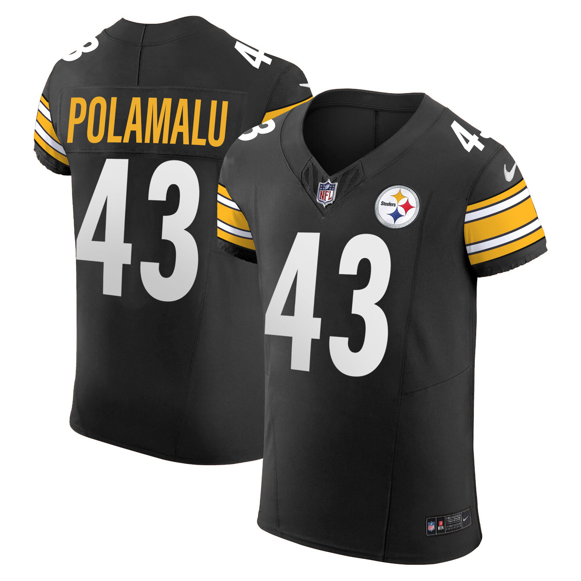 Troy Polamalu Men's Pittsburgh Steelers Vapor Elite Black Jersey - All Stitched