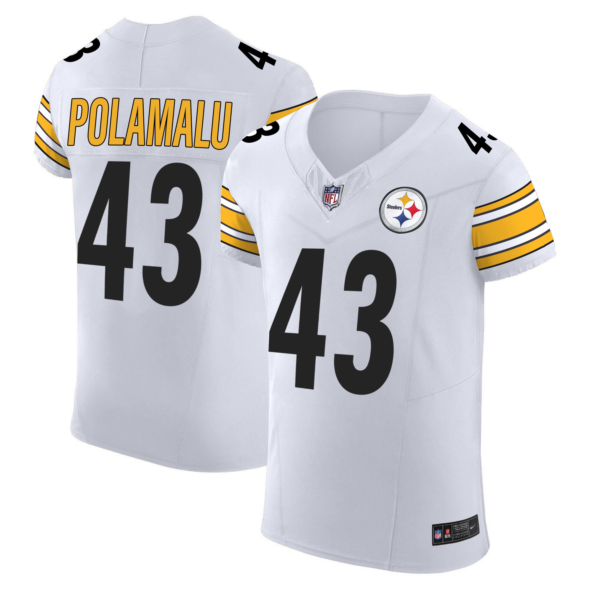 Troy Polamalu Men's Pittsburgh Steelers Vapor Elite White Jersey - All Stitched