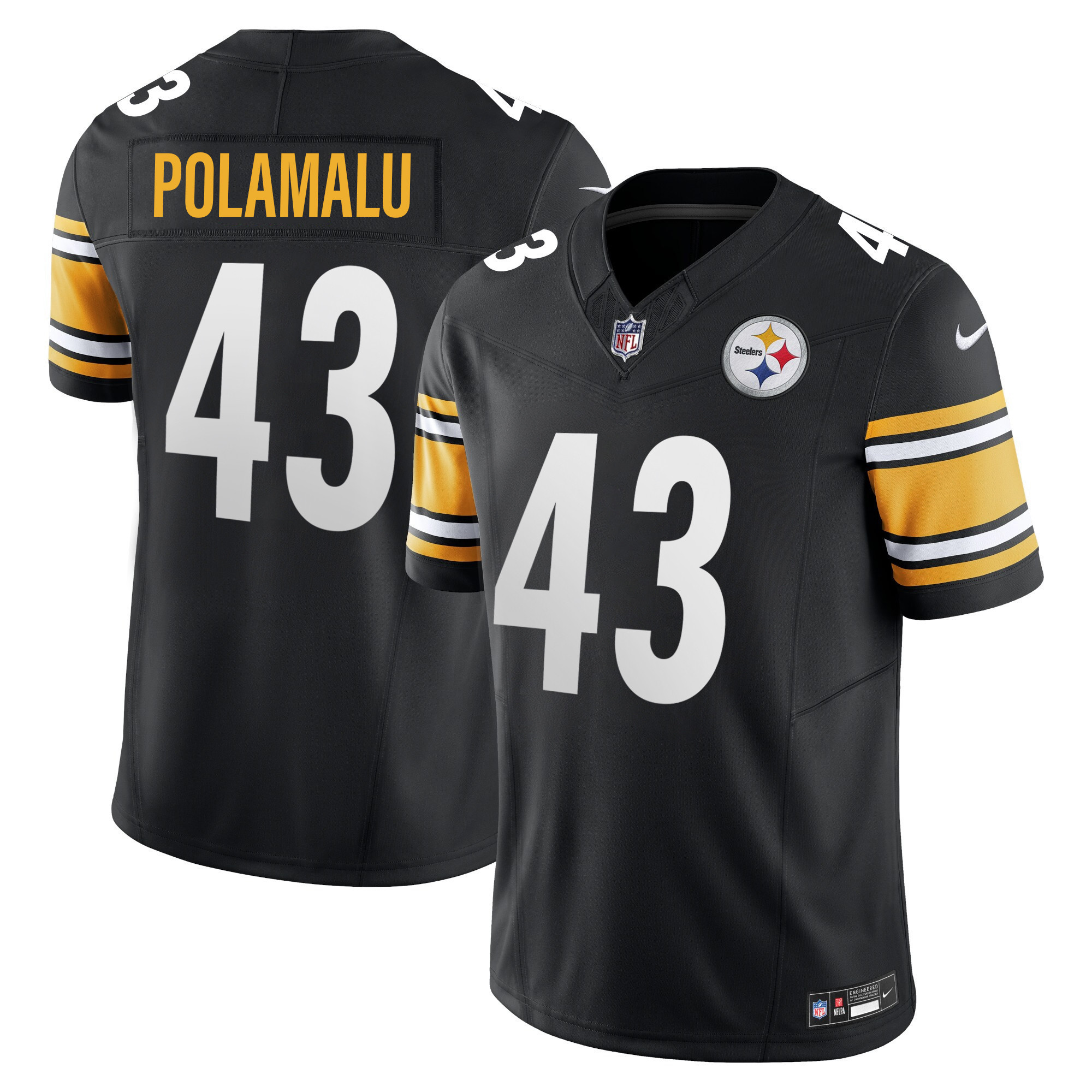 Troy Polamalu Men's Pittsburgh Steelers Vapor Limited Black Jersey - All Stitched