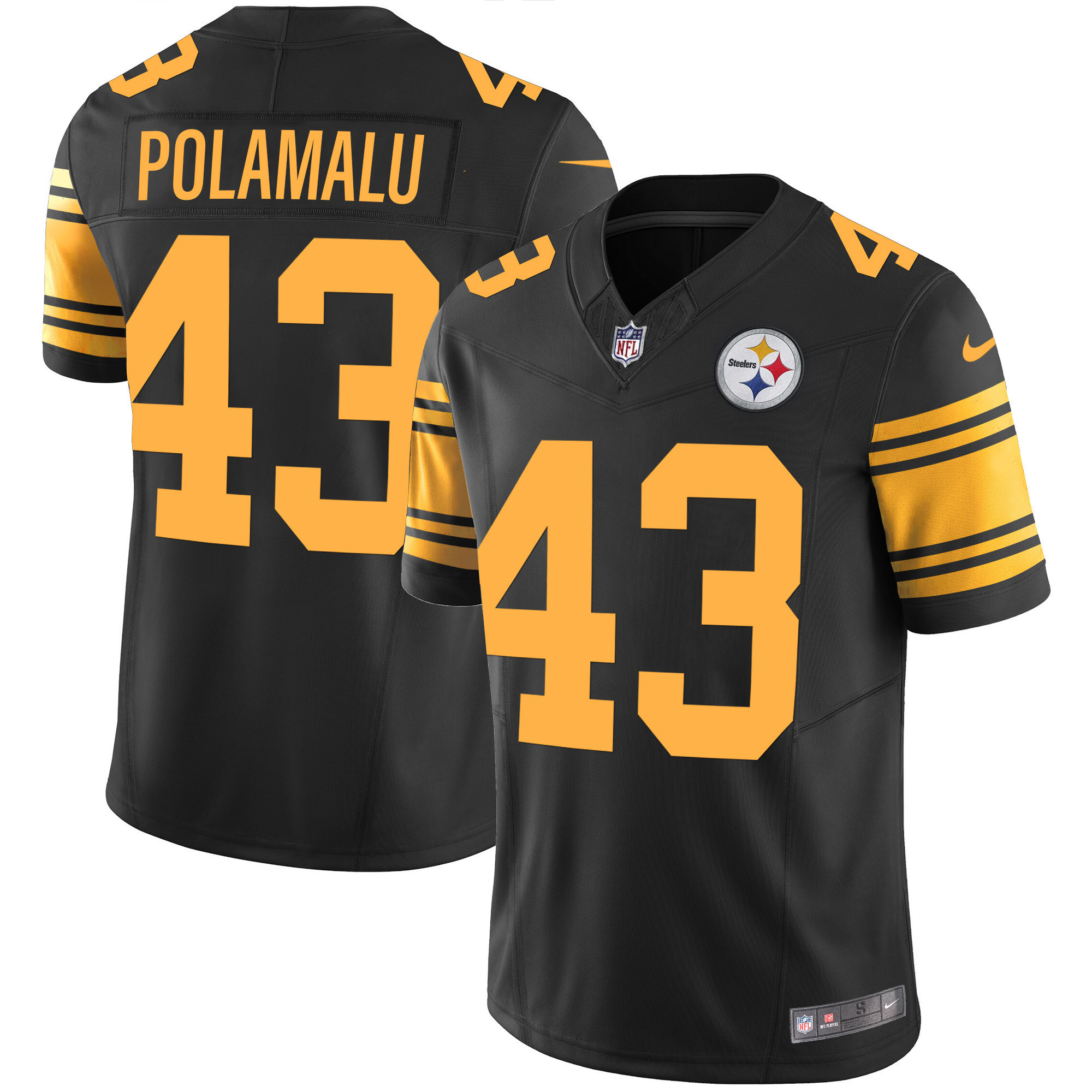 Troy Polamalu Men's Pittsburgh Steelers Vapor Limited Color Rush Jersey - All Stitched