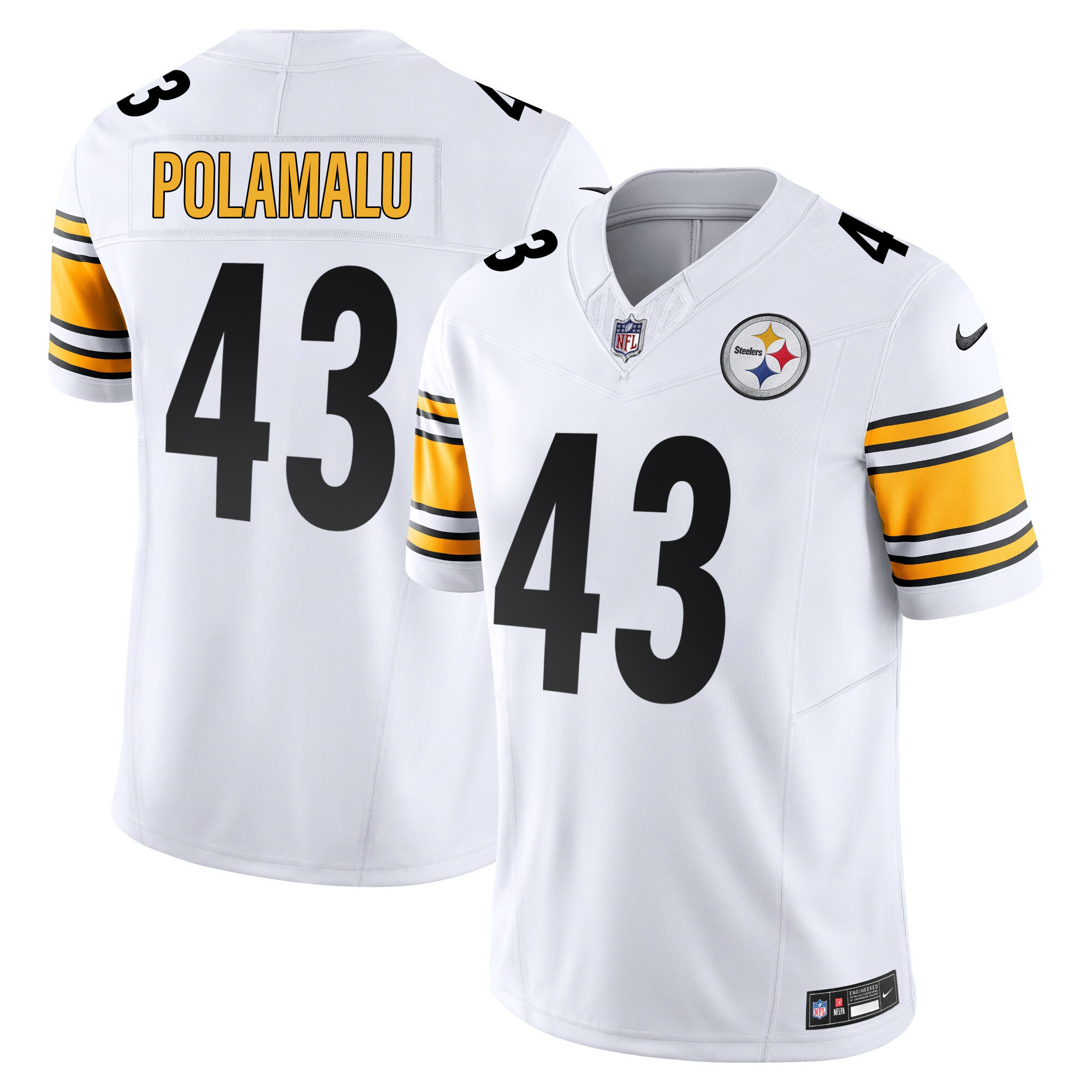 Troy Polamalu Men's Pittsburgh Steelers Vapor Limited White Jersey - All Stitched