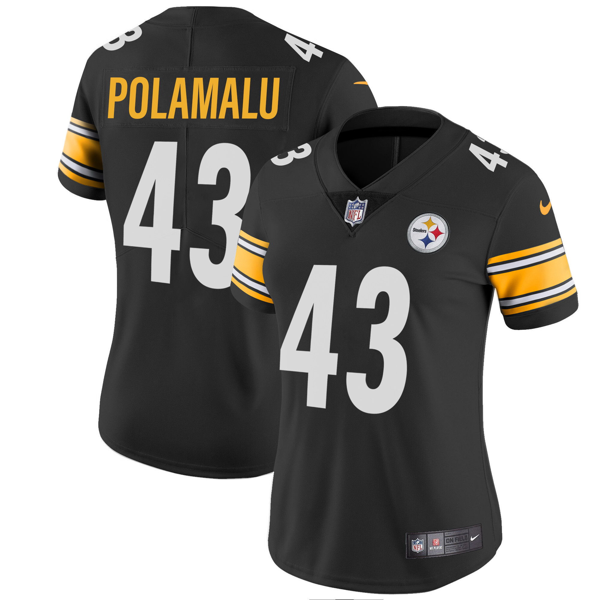 Troy Polamalu Women's Pittsburgh Steelers Vapor Limited Black Jersey - All Stitched