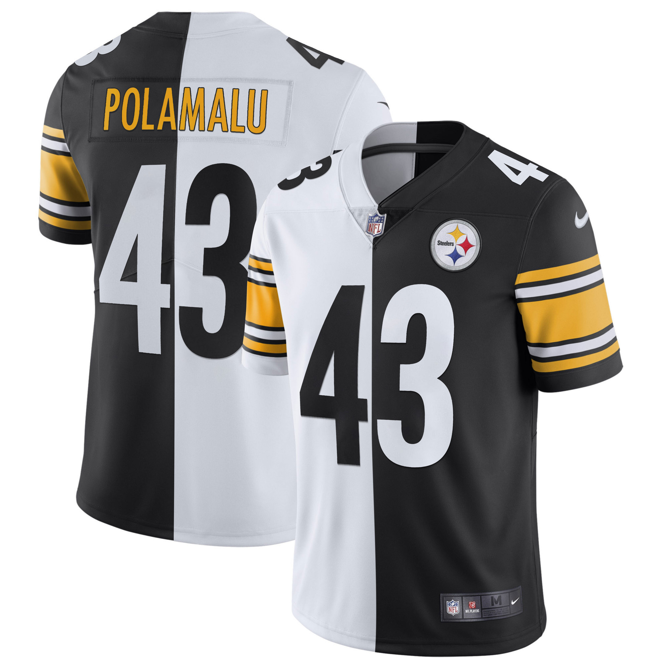 Troy Polamalu Youth's Pittsburgh Steelers Gold & Split - All Stitched Split Jersey - All Stitched