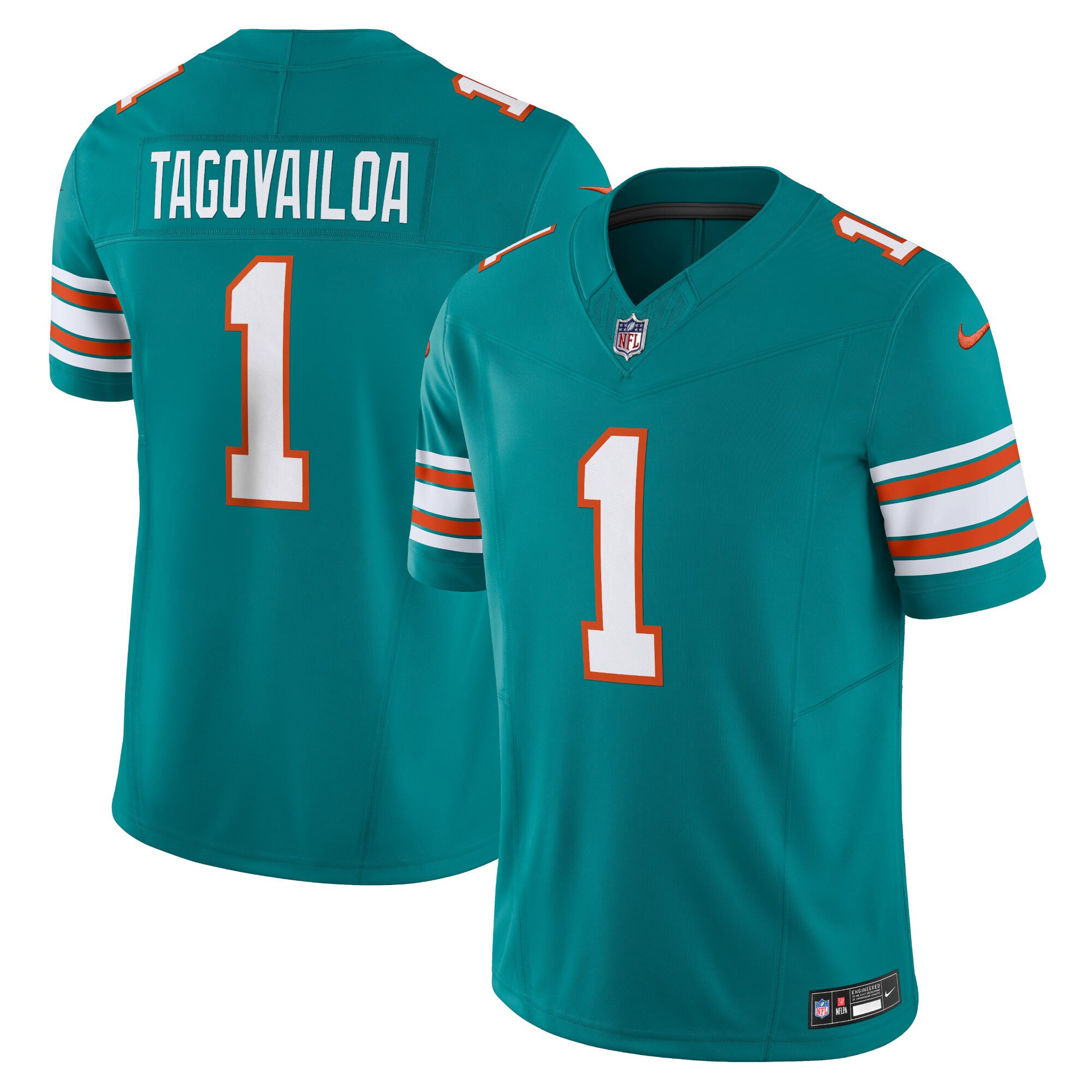 Tua Tagovailoa Men's Miami Dolphins Vapor Limited Alternate Aqua Jersey - All Stitched