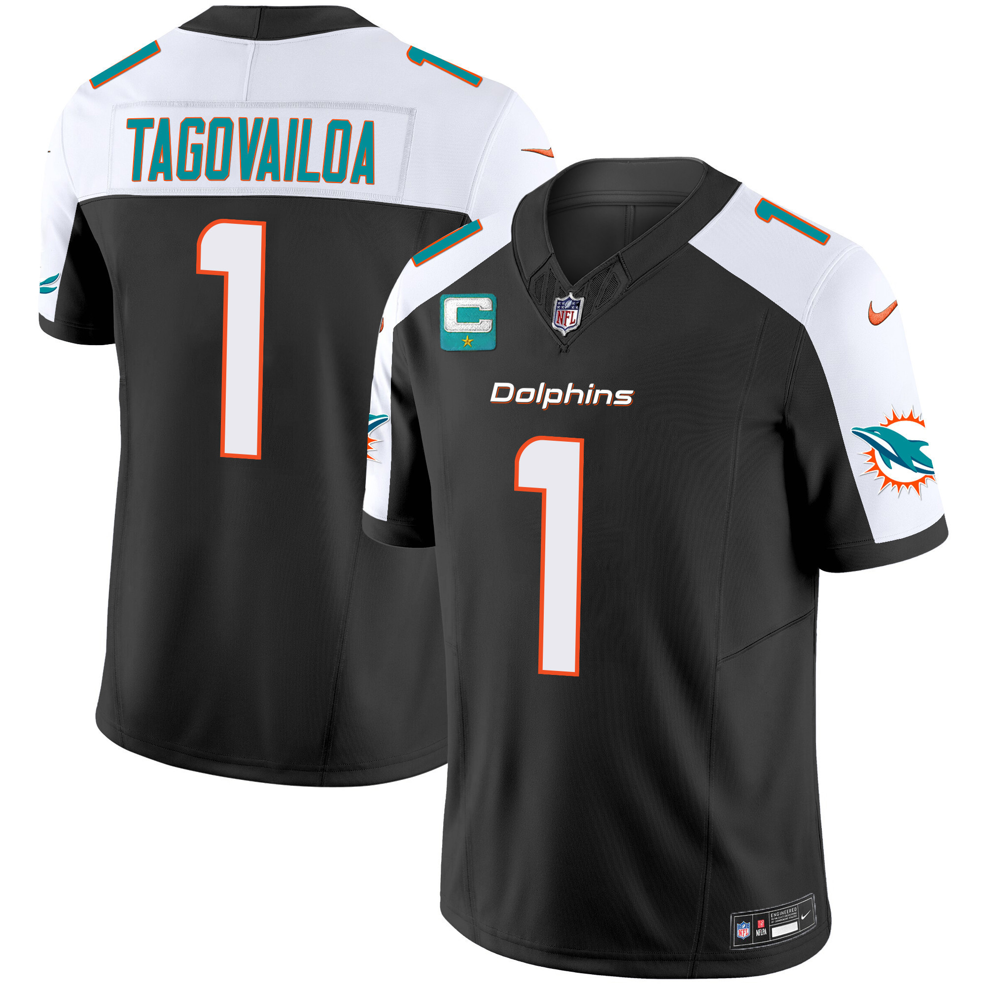 Tua Tagovailoa Men's Miami Dolphins Vapor Limited Black Alternate Jersey - All Stitched
