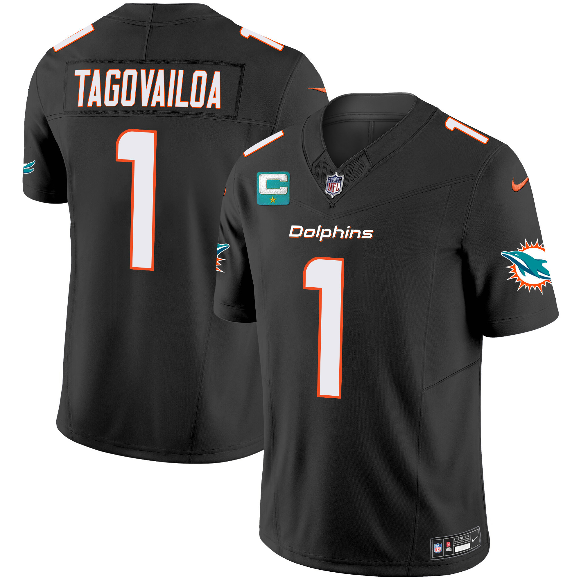 Tua Tagovailoa Men's Miami Dolphins Vapor Limited Black Jersey - All Stitched