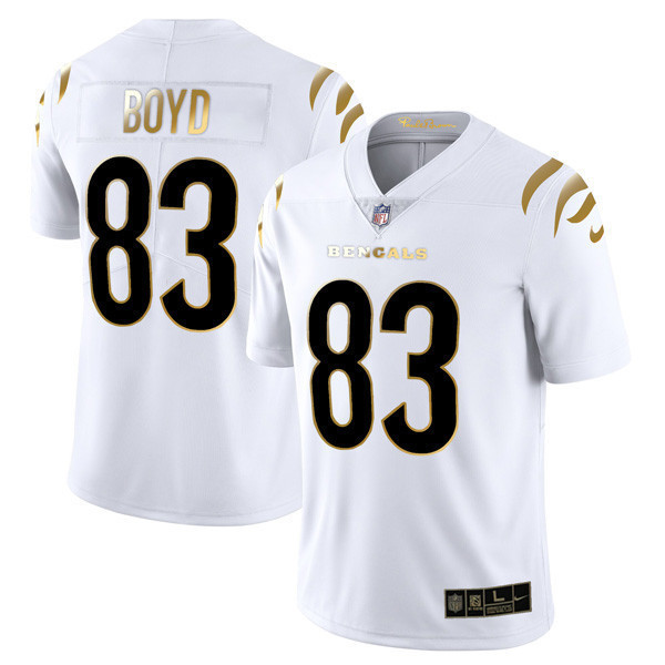 Tyler Boyd Men's Cincinnati Bengals Player Vapor Limited White Gold Jersey - All Stitched