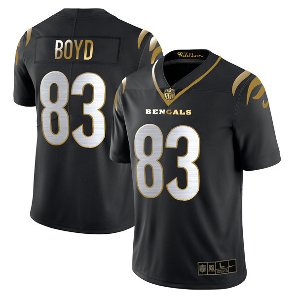 Tyler Boyd Youth's Cincinnati Bengals Player Vapor Limited Black Gold Jersey - All Stitched