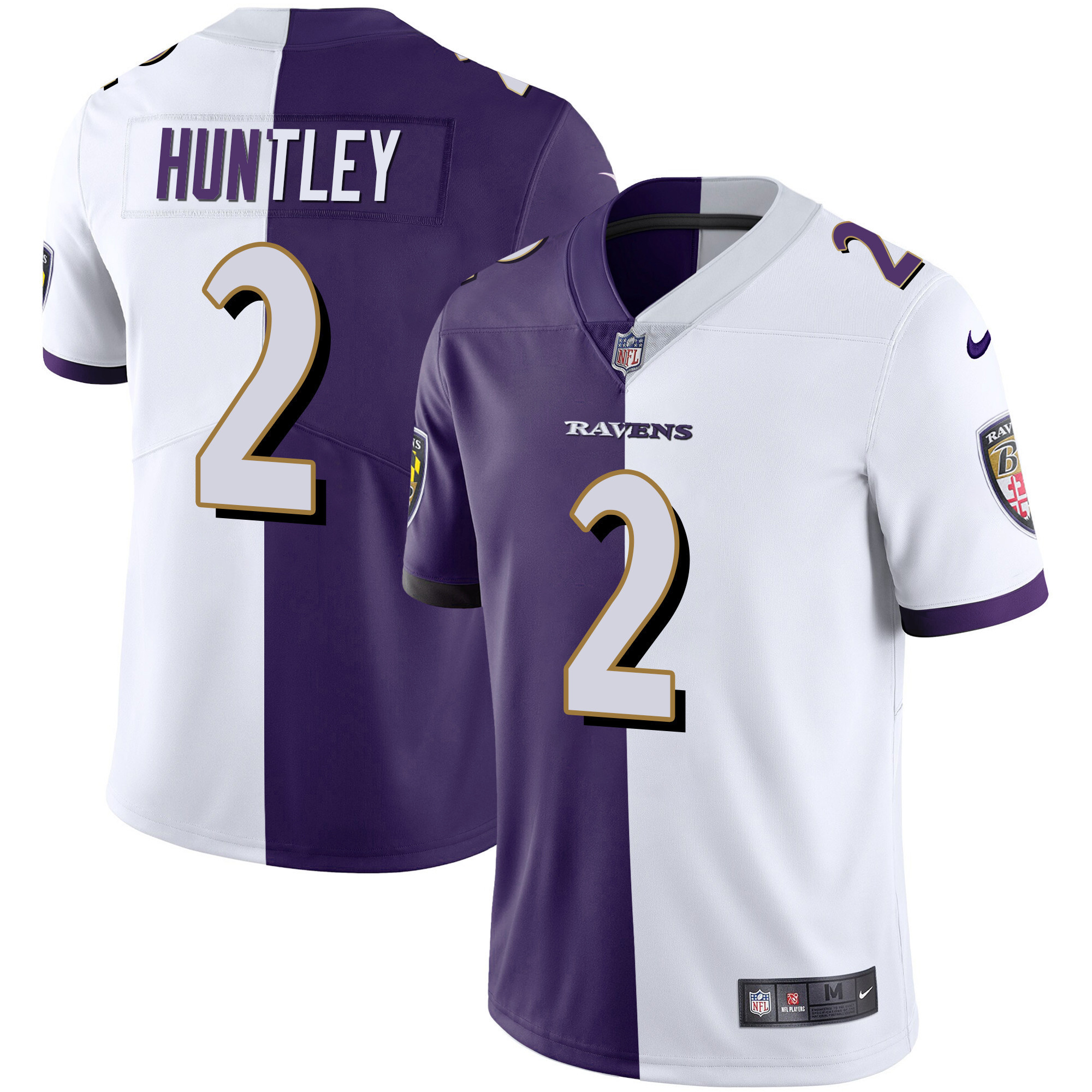 Tyler Huntley Men's Baltimore Ravens Gold Vapor Split Jersey - All Stitched