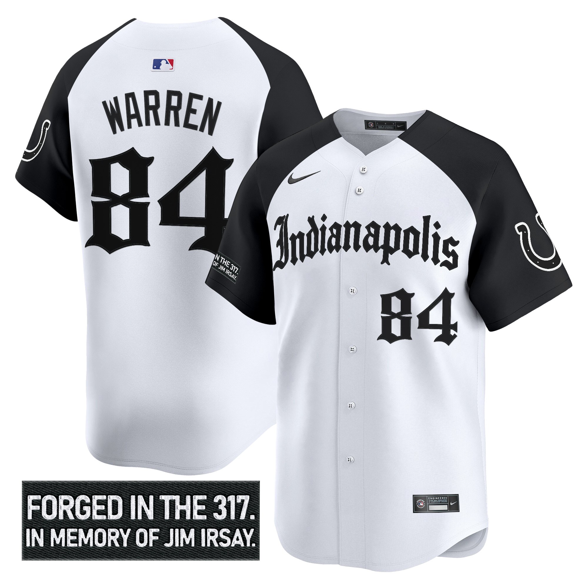 Tyler Warren Men's Indianapolis Colts 'Jim Irsay Tribute' Vapor Baseball Alternate Jersey - All Stitched