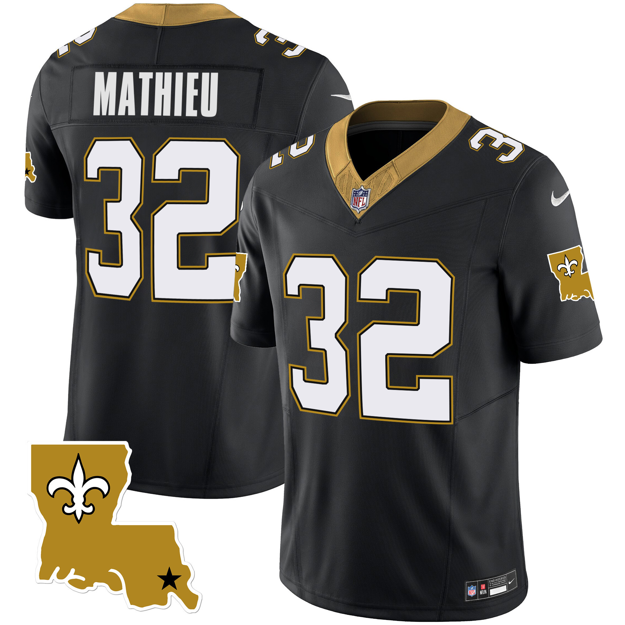Tyrann Mathieu Men's New Orleans Saints 1987 Legacy Vapor Black Jersey - All Stitched