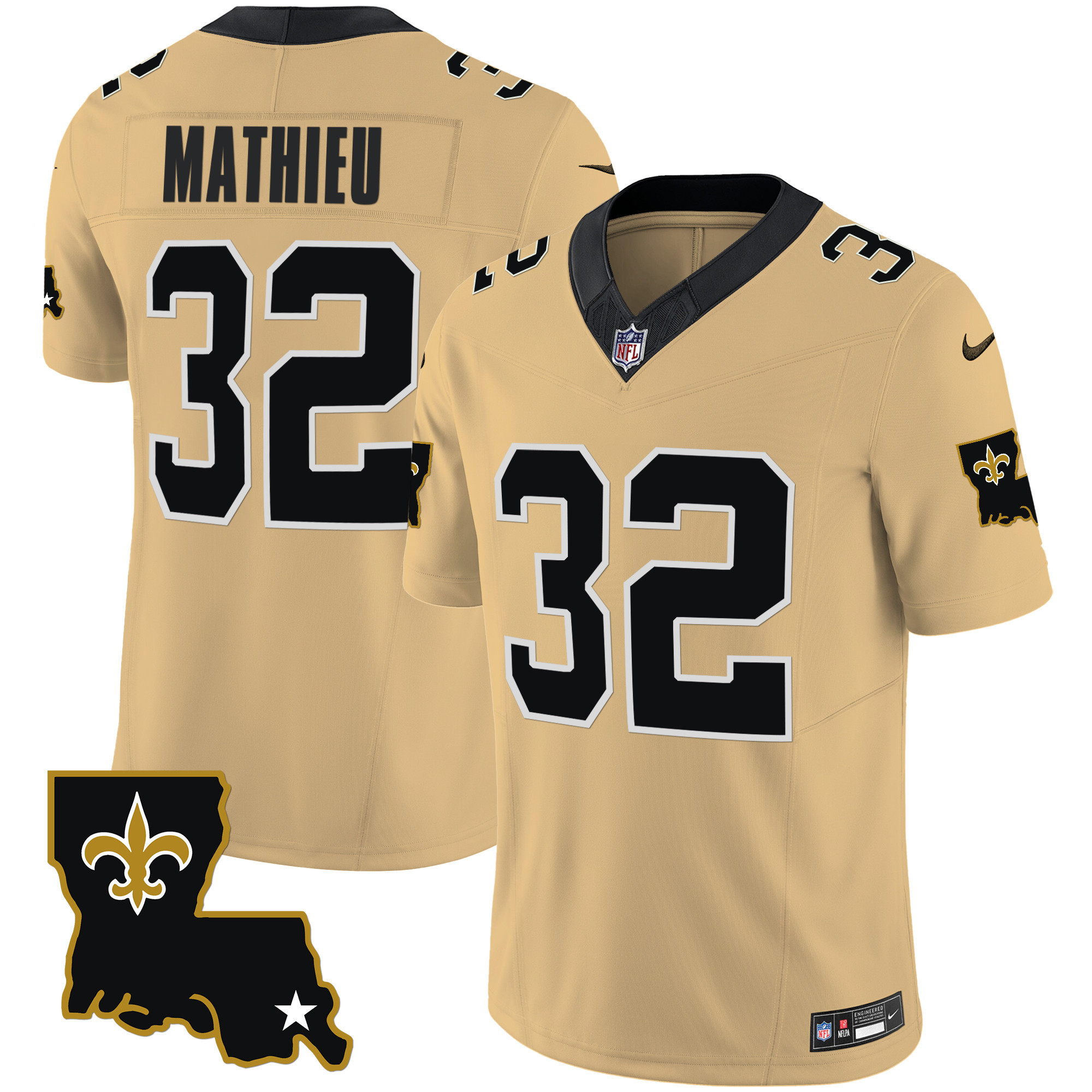 Tyrann Mathieu Men's New Orleans Saints 1987 Legacy Vapor Gold Jersey - All Stitched