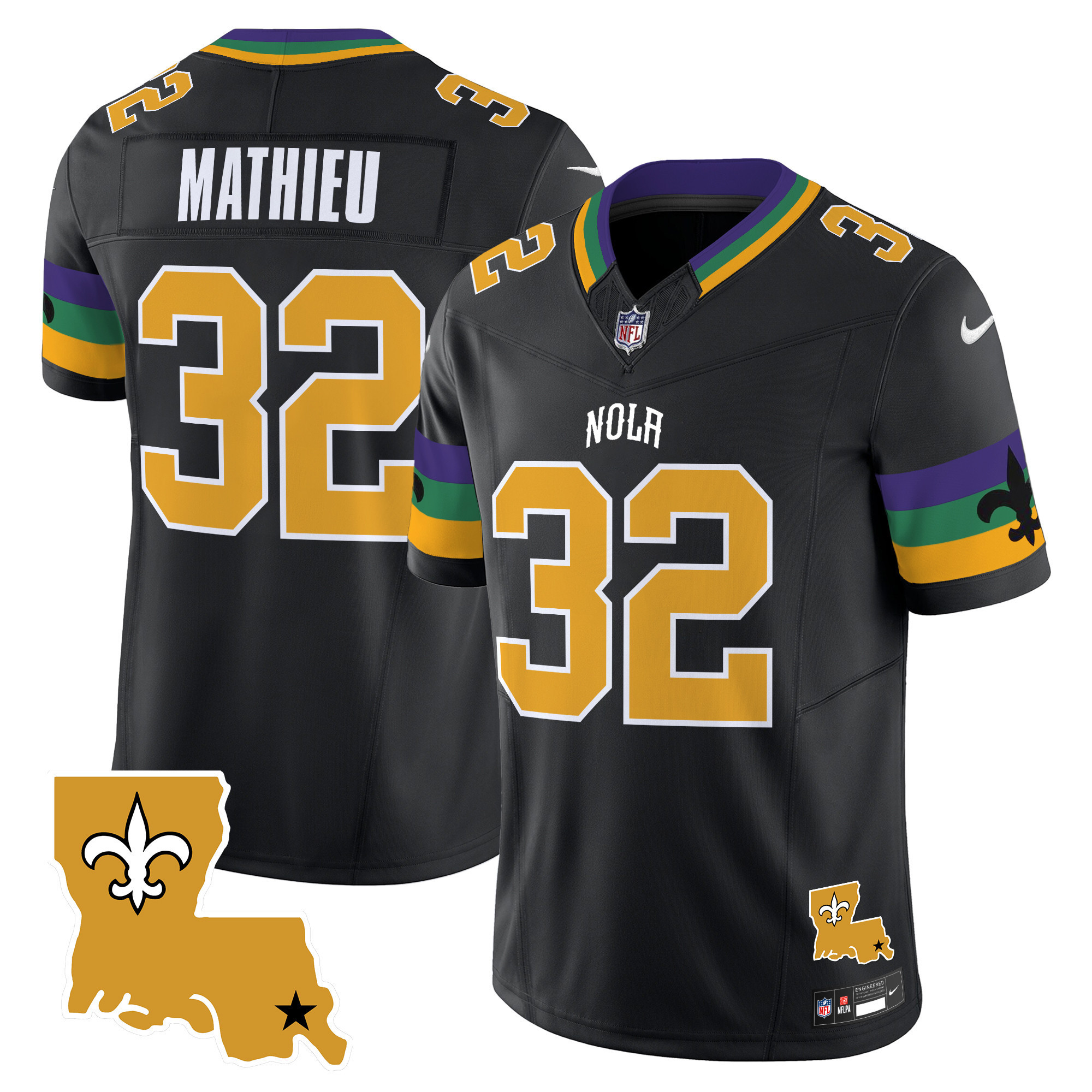 Tyrann Mathieu Men's New Orleans Saints 2024 New Orleans City Vapor Limited Black Jersey - All Stitched