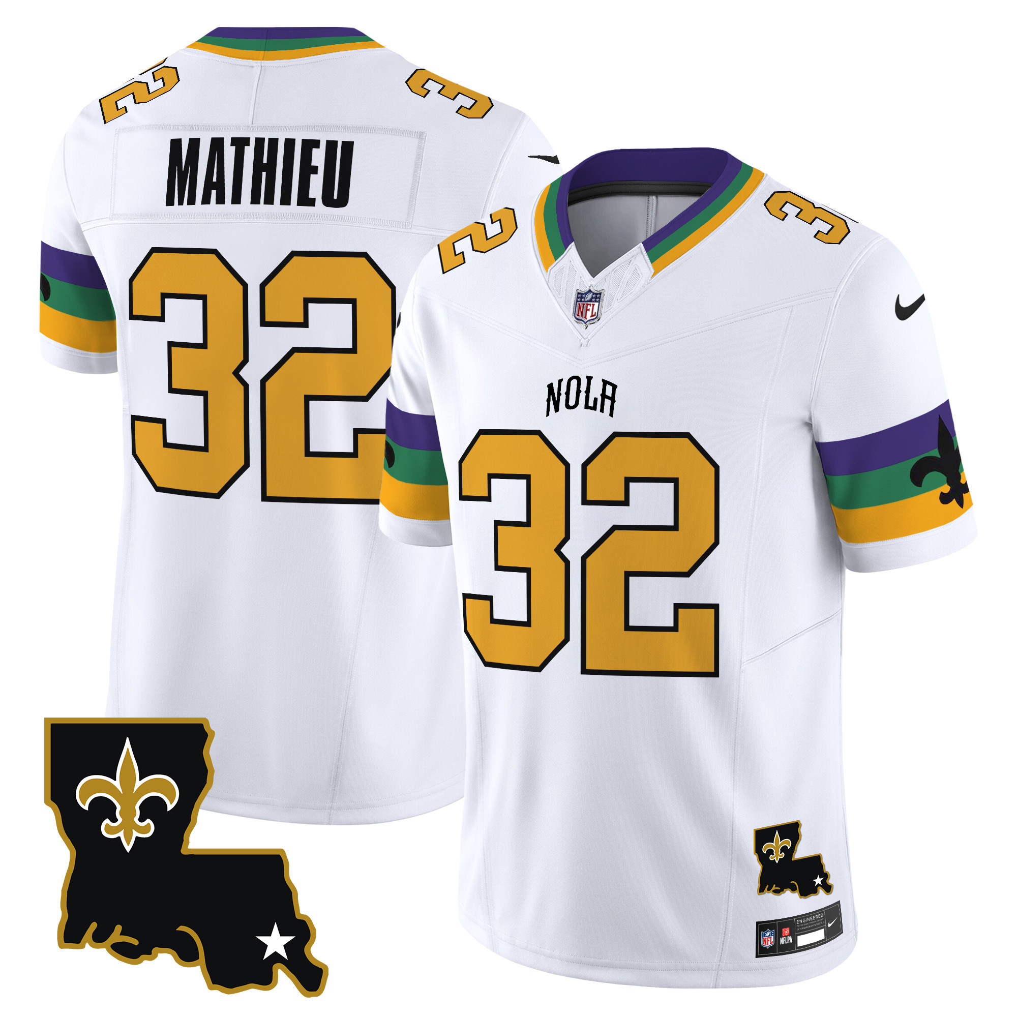 Tyrann Mathieu Men's New Orleans Saints 2024 New Orleans City Vapor Limited White Jersey - All Stitched