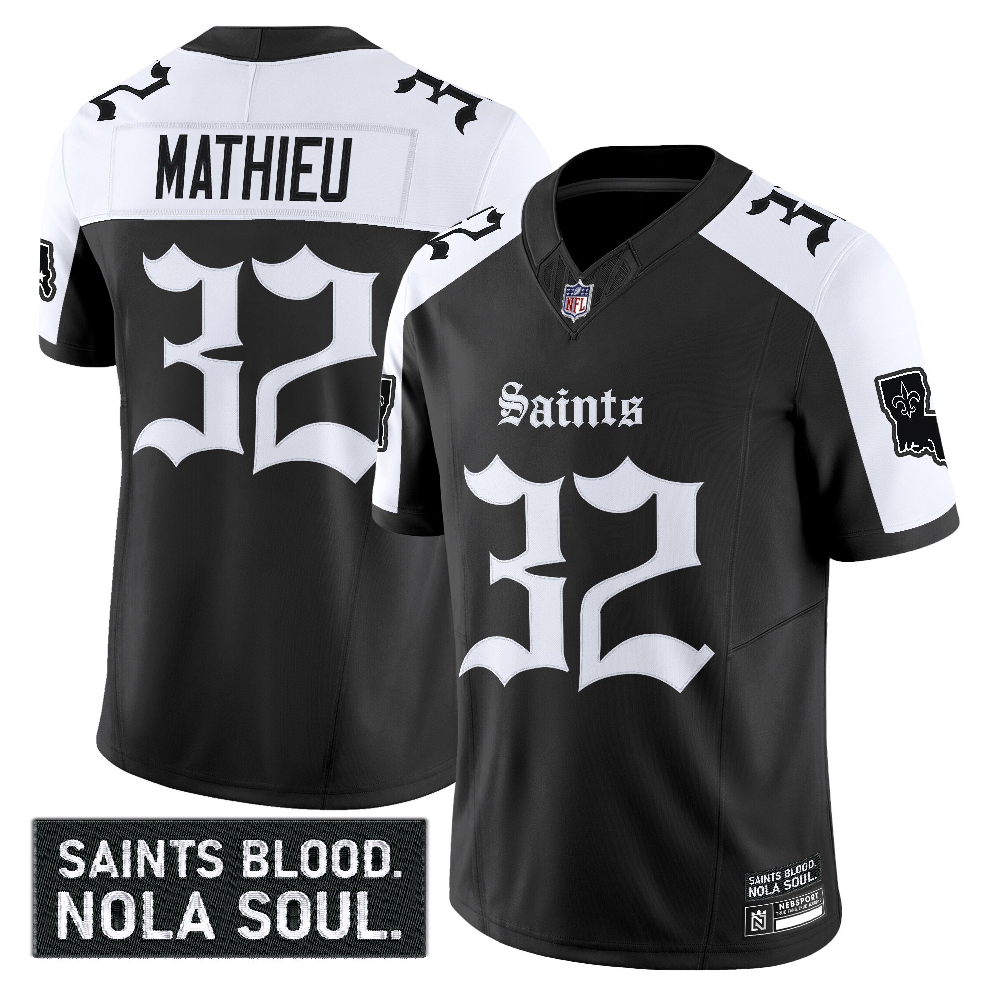 Tyrann Mathieu Men's New Orleans Saints 'Gothic Vieux CarrÃƒÆ’Ã‚Â© Edition' Vapor Alternate Jersey - All Stitched