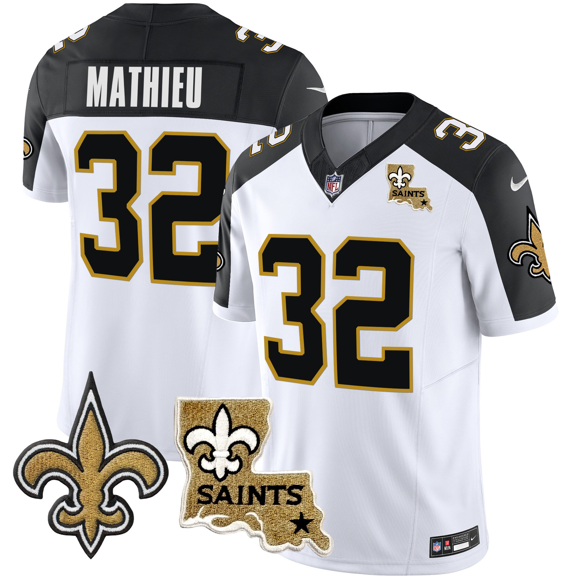 Tyrann Mathieu Men's New Orleans Saints Vapor Limited Inverted Jersey - All Stitched