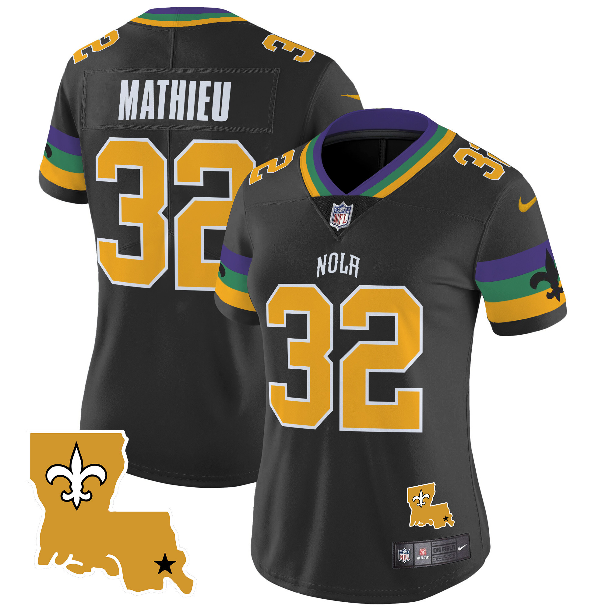 Tyrann Mathieu Women's New Orleans Saints 2024 New Orleans City Vapor Limited Black Jersey - All Stitched