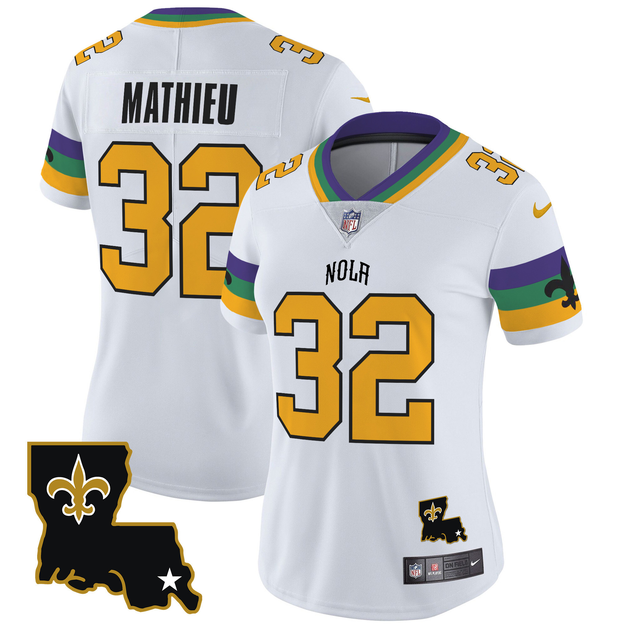 Tyrann Mathieu Women's New Orleans Saints 2024 New Orleans City Vapor Limited White Jersey - All Stitched