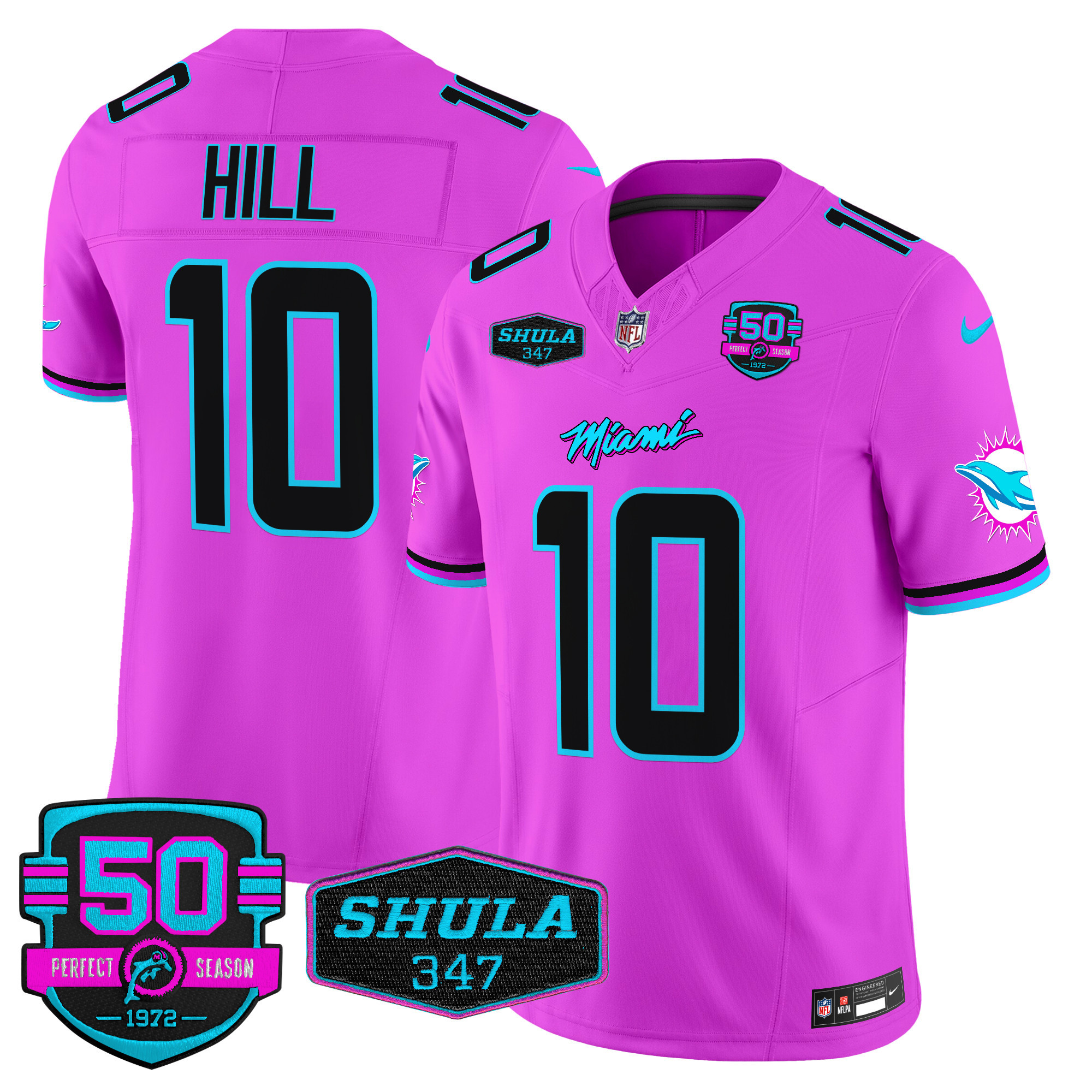 Tyreek Hill Men's Miami Dolphins "Miami Vice" Vapor Limited Pink Jersey - All Stitched