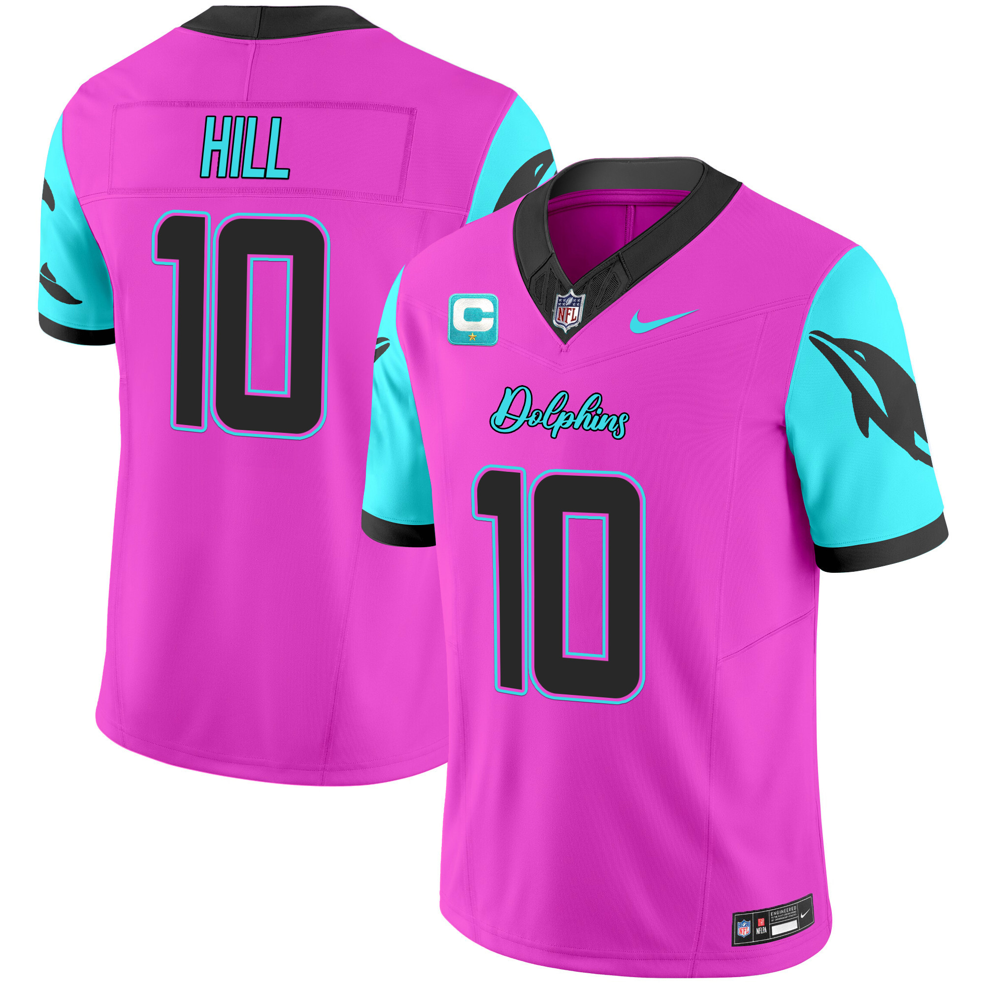 Tyreek Hill Men's Miami Dolphins "Miami Vice" Vapor Limited Pink Jersey - All Stitched