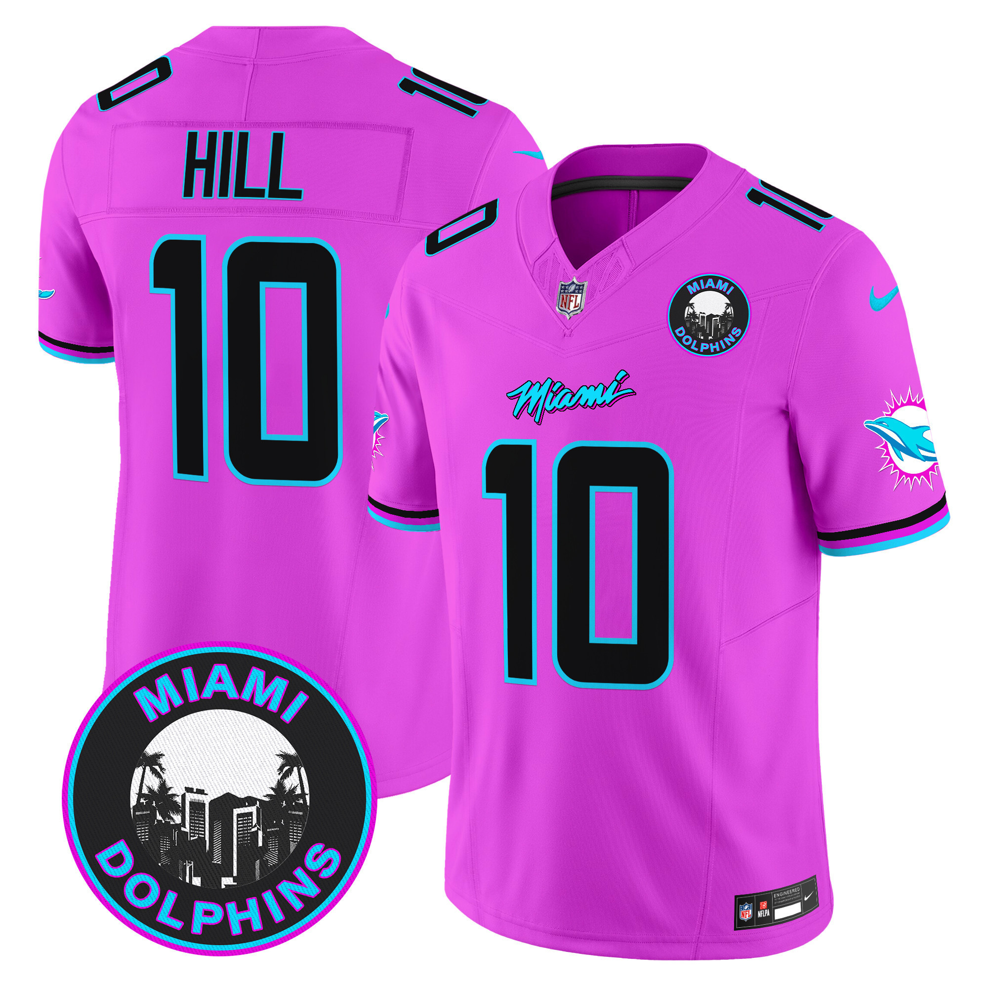 Tyreek Hill Men's Miami Dolphins "Miami Vice" Vapor Limited Pink Jersey - All Stitched