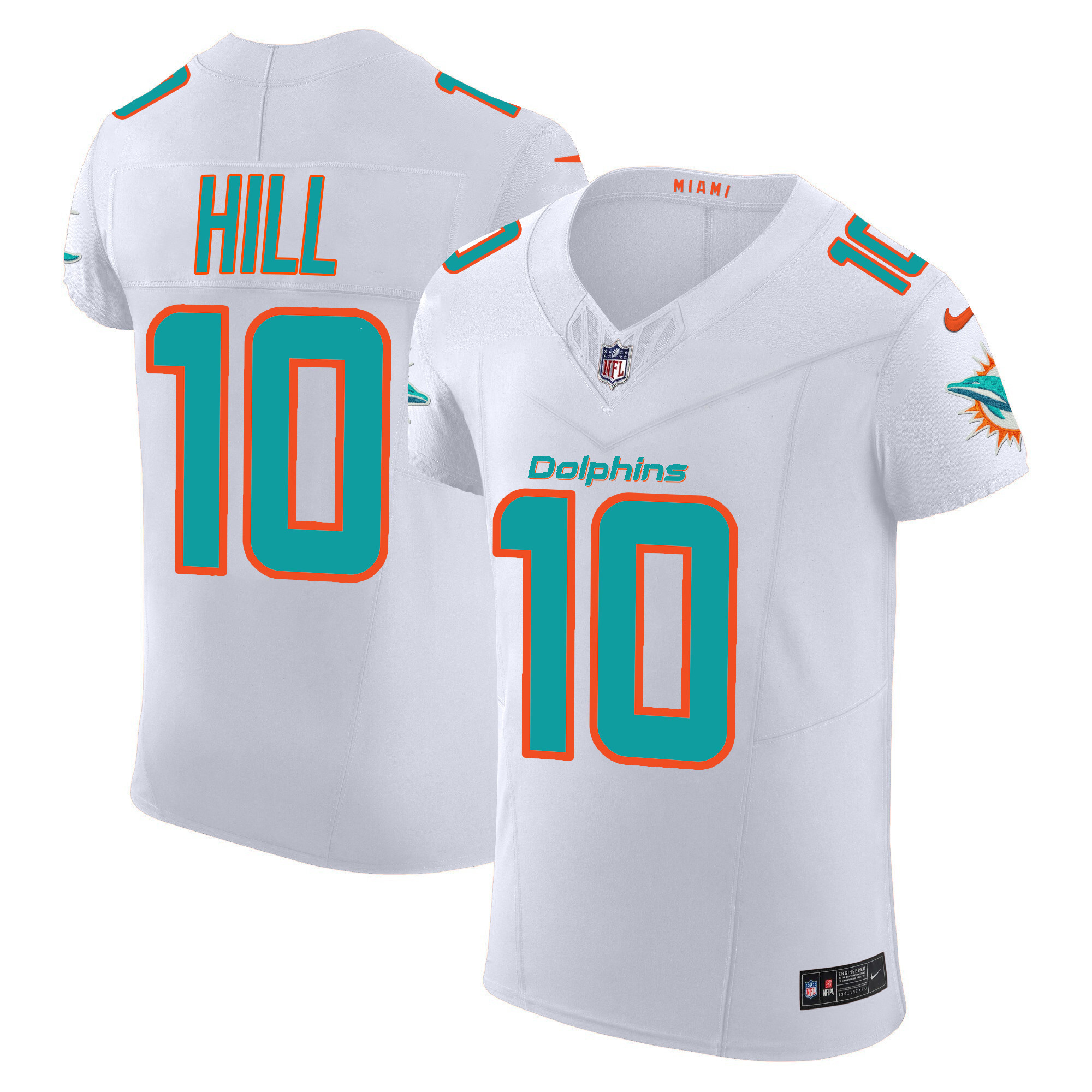 Tyreek Hill Men's Miami Dolphins Vapor Elite White Jersey - All Stitched