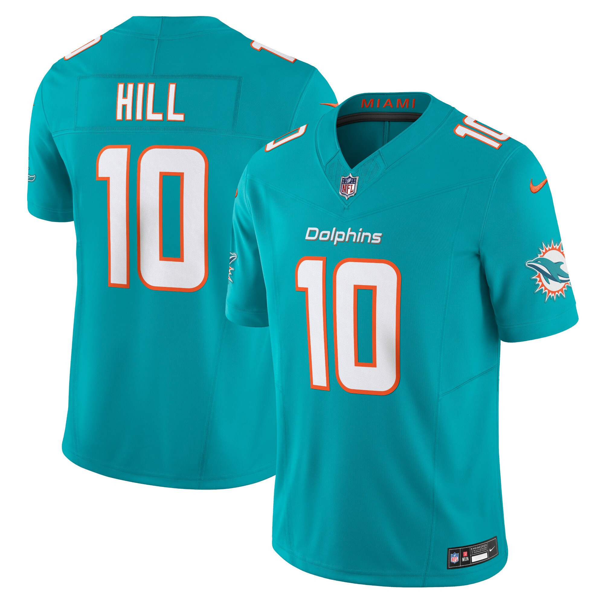Tyreek Hill Men's Miami Dolphins Vapor Limited Aqua Jersey - All Stitched