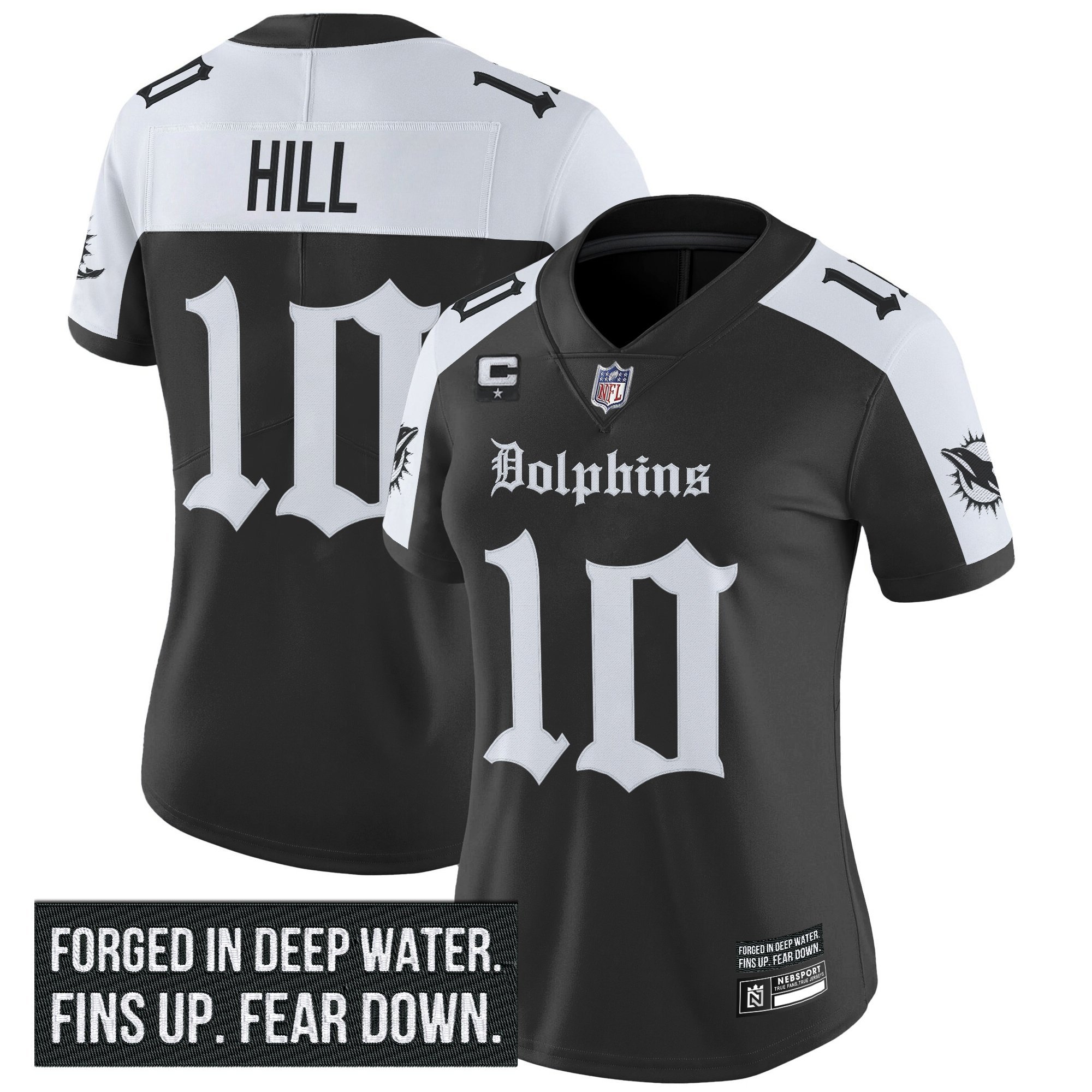 Tyreek Hill Women's Miami Dolphins 'Gothic Deep Water Edition' Vapor Limited Alternate Jersey - All Stitched