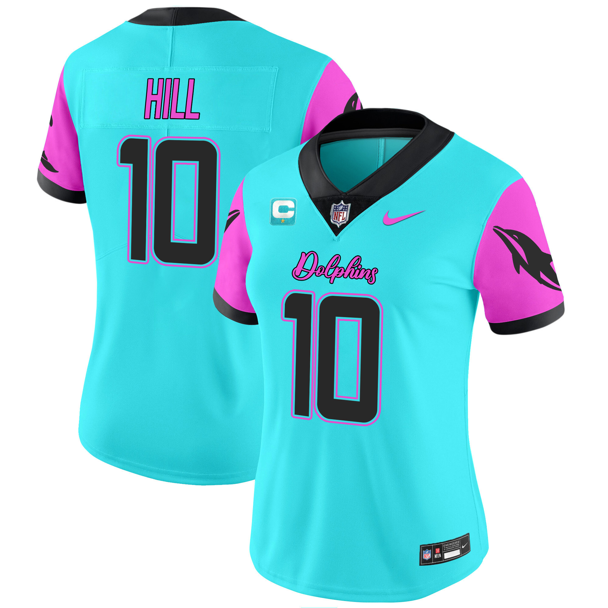 Tyreek Hill Women's Miami Dolphins Miami Vice Vapor Limited Aqua Jersey - All Stitched