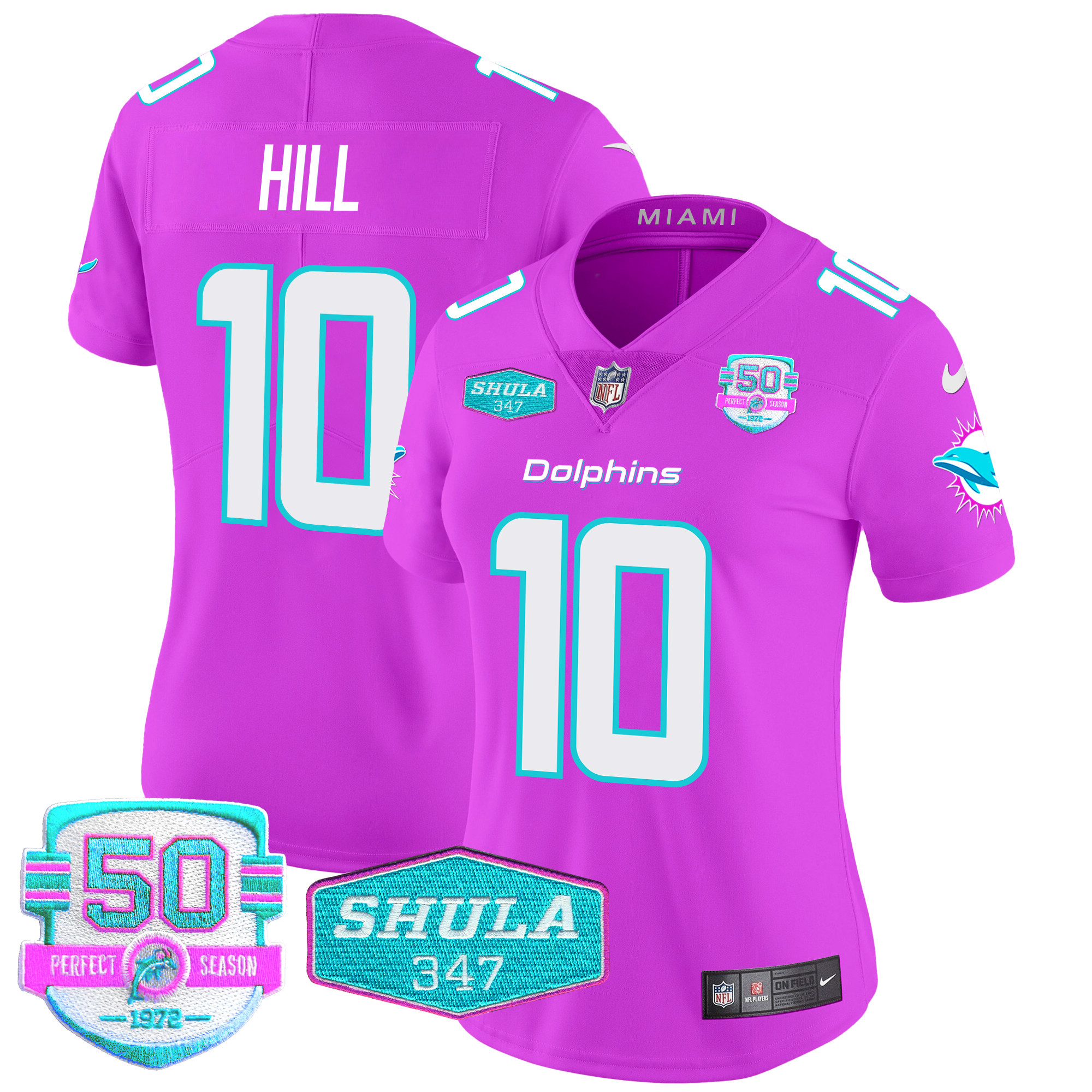 Tyreek Hill Women's Miami Dolphins "Miami Vice" Vapor Limited Pink Jersey - All Stitched