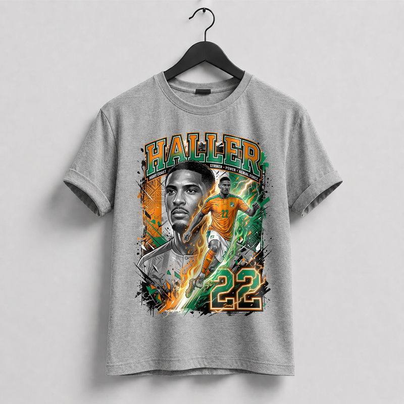 Haller Ivory Coast Striker Power World Cup 2026 Tshirt