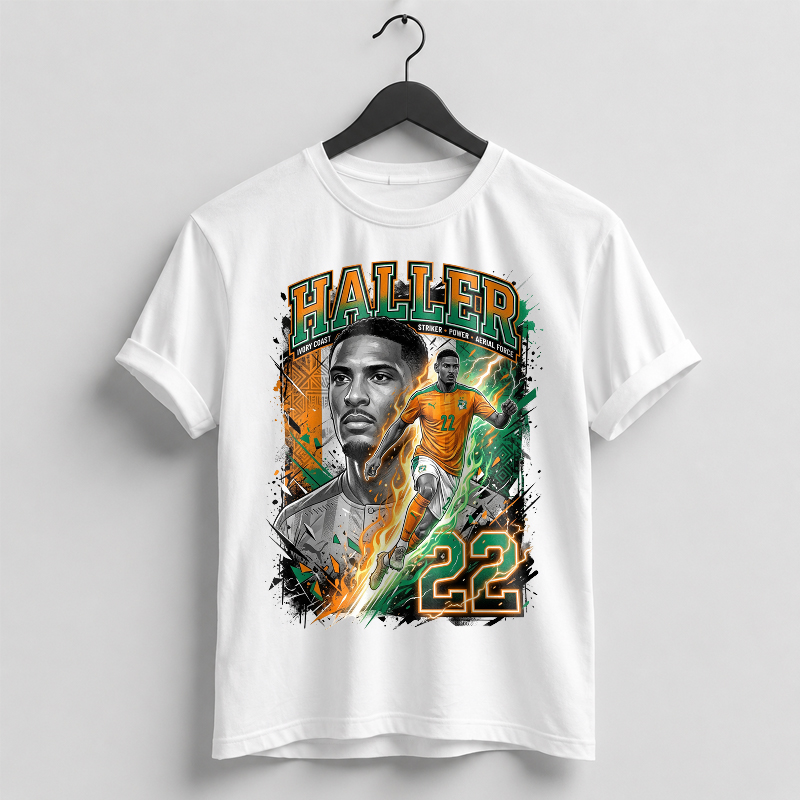 Haller Ivory Coast Striker Power World Cup 2026 Tshirt
