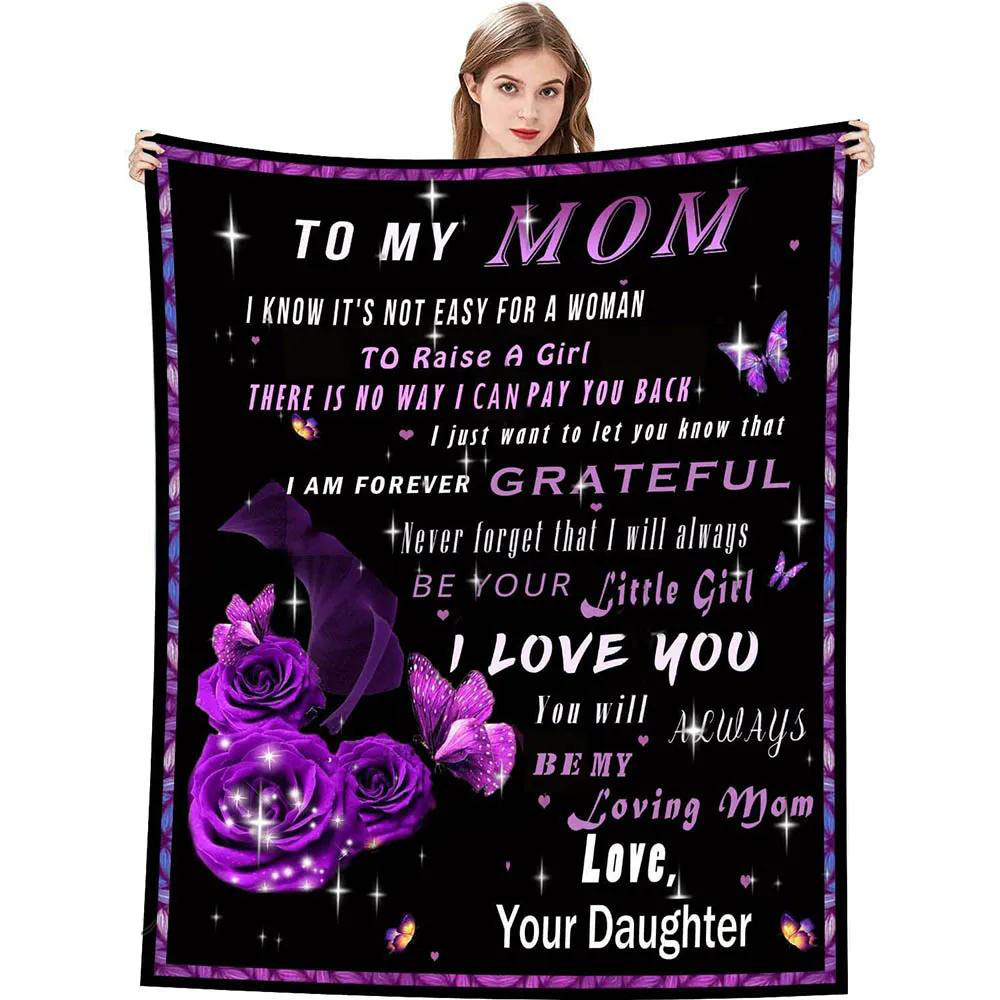 Unique To My Mom Fleece Quilt Blanket From Daughter, Birthday Gift For Mother From Daughter - TopBestClothing