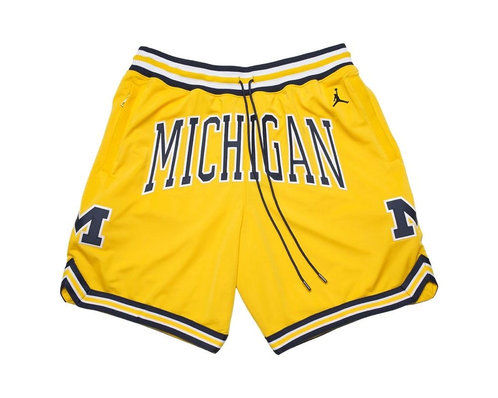 University of Michigan Shorts Gold - Basketball Shorts Store