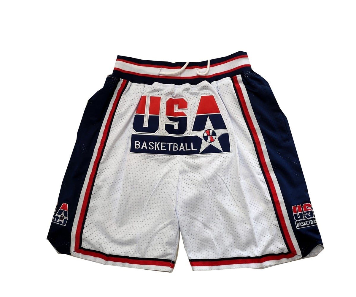 USA 1992 Dream Team Basketball Shorts White - Basketball Shorts Store
