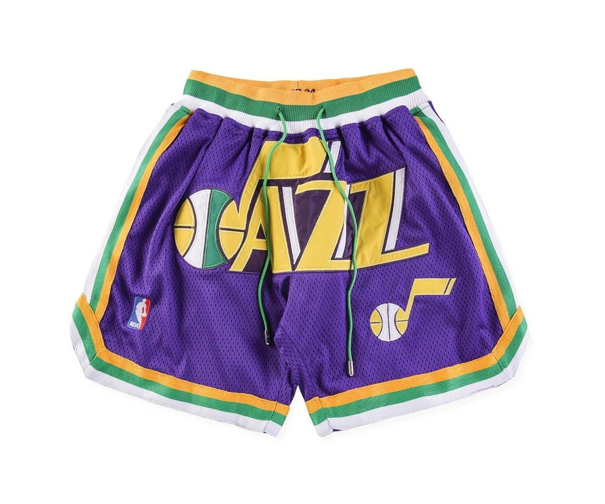 Utah Jazz Throwback Shorts 90s - Retro Basketball Shorts Vintage Classic from 1990s - Basketball Shorts Store