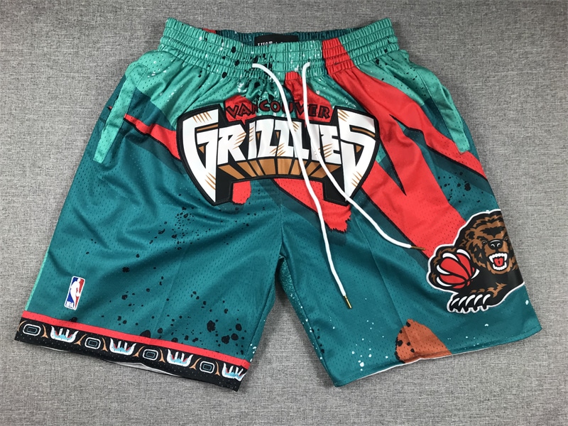 Vancouver Memphis Grizzlies Shorts Hardwood Classics 1998 Hyper Hoops - Turquoise - Basketball Shorts Store