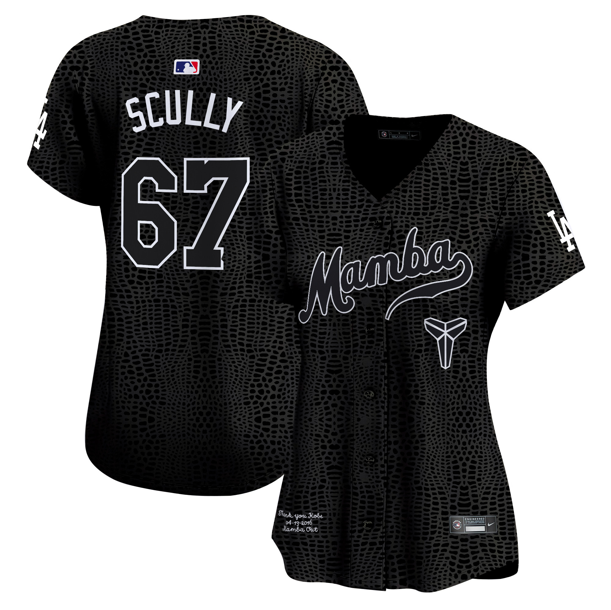 Vin Scully Women's Los Angeles Dodgers Kobe Bryant Mamba Vapor Premier Limited Mamba Jersey - All Stitched