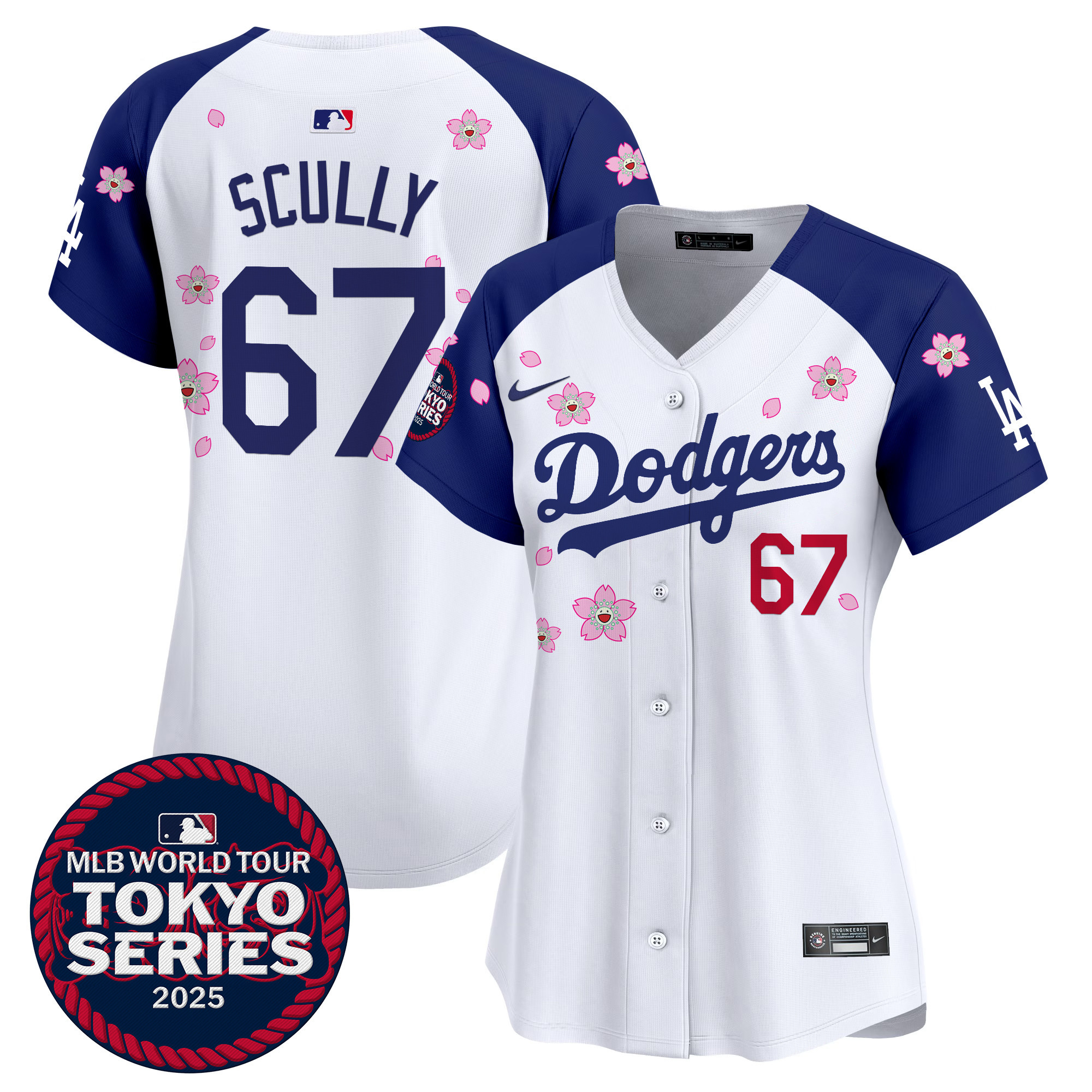 Vin Scully Women's Los Angeles Dodgers Tokyo Series 2025 Vapor Premier Limited Alternate Jersey V2 - Stitched