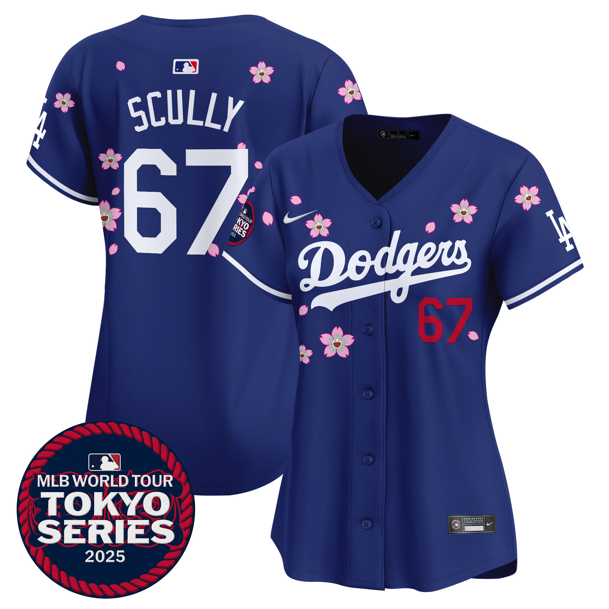 Vin Scully Women's Los Angeles Dodgers Tokyo Series 2025 Vapor Premier Limited Royal Jersey - Stitched
