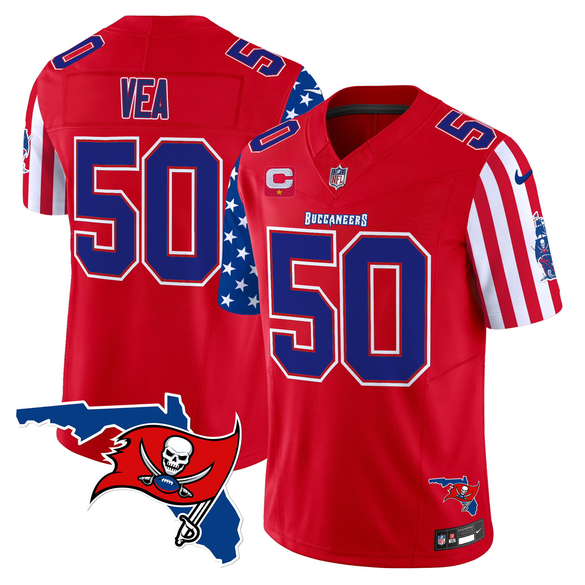 Vita Vea Men's Tampa Bay Buccaneers American Style Vapor Limited Red Jersey - All Stitched
