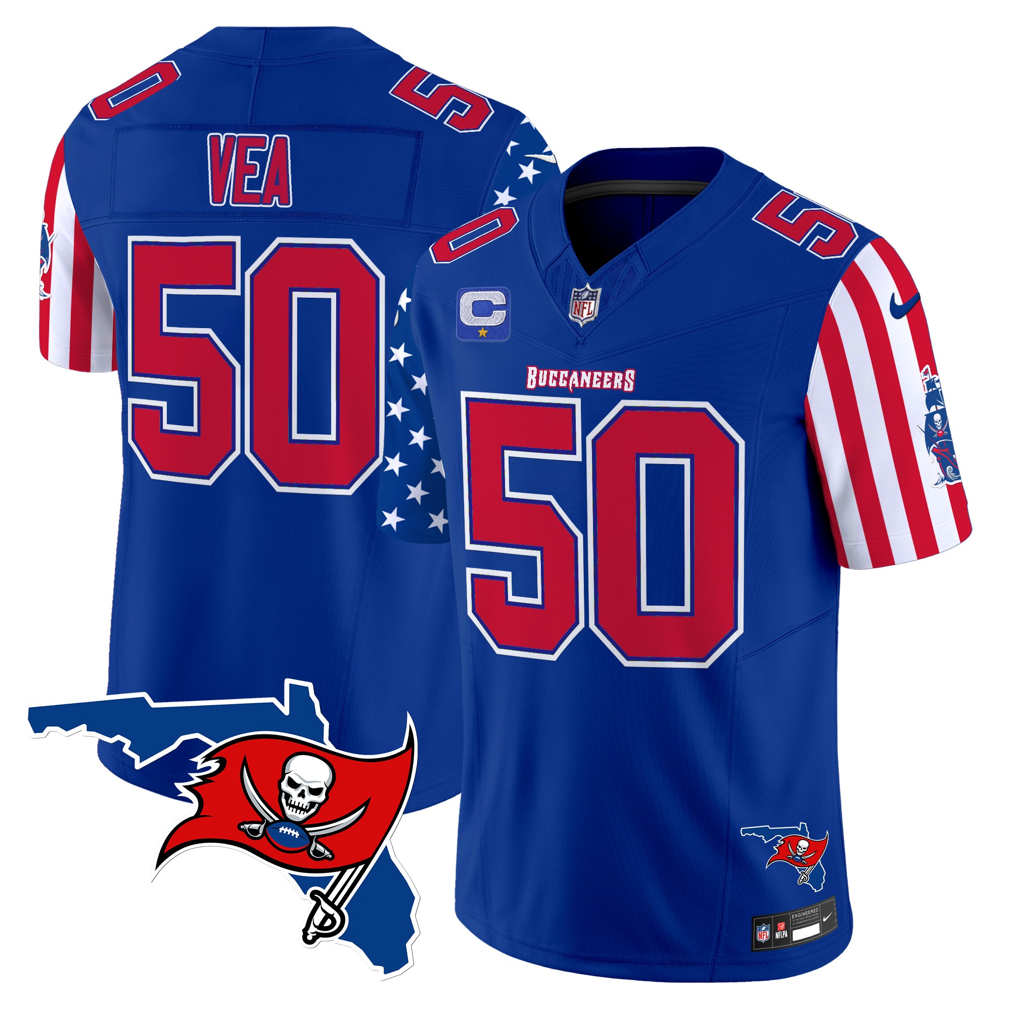 Vita Vea Men's Tampa Bay Buccaneers American Style Vapor Limited Royal Jersey - All Stitched