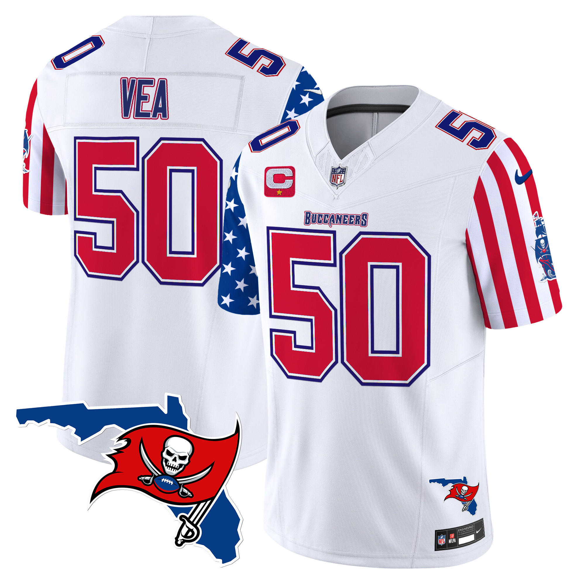 Vita Vea Men's Tampa Bay Buccaneers American Style Vapor Limited White Jersey - All Stitched