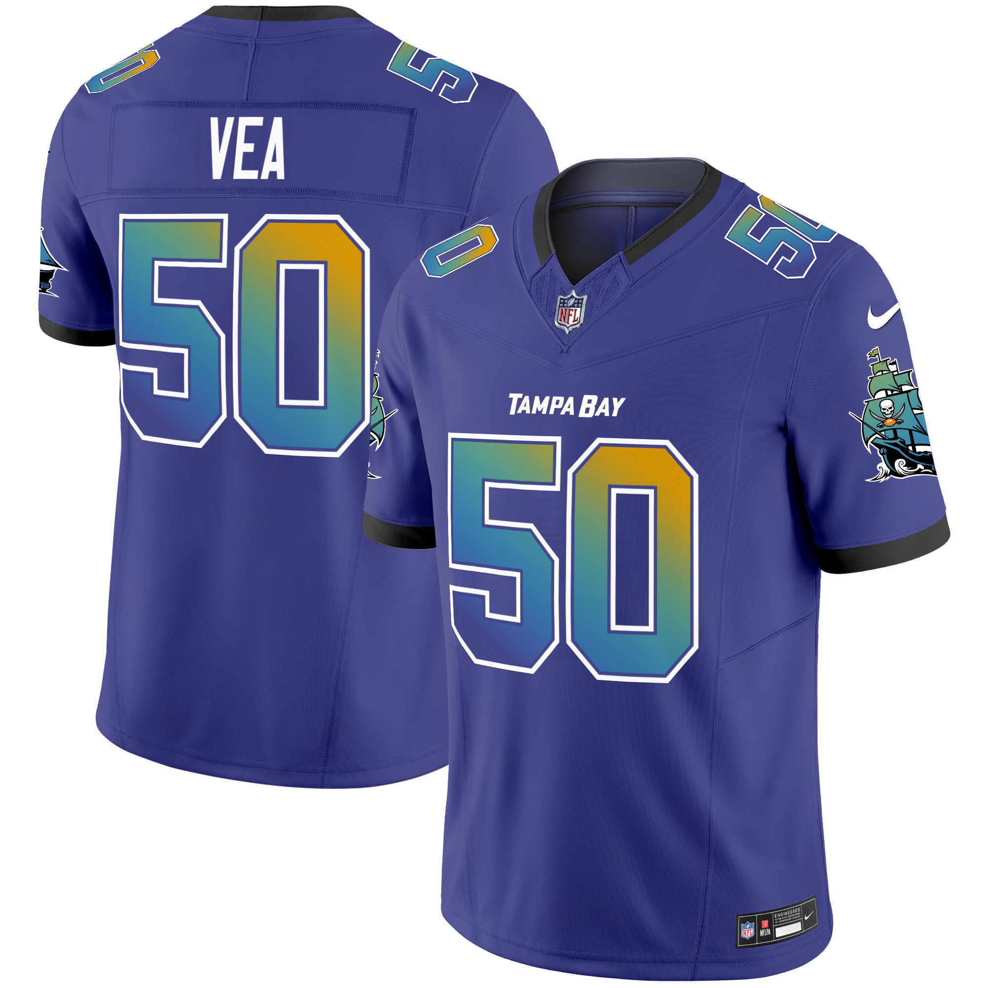 Vita Vea Men's Tampa Bay Buccaneers "Tampa City" Vapor Limited Purple Jersey - All Stitched