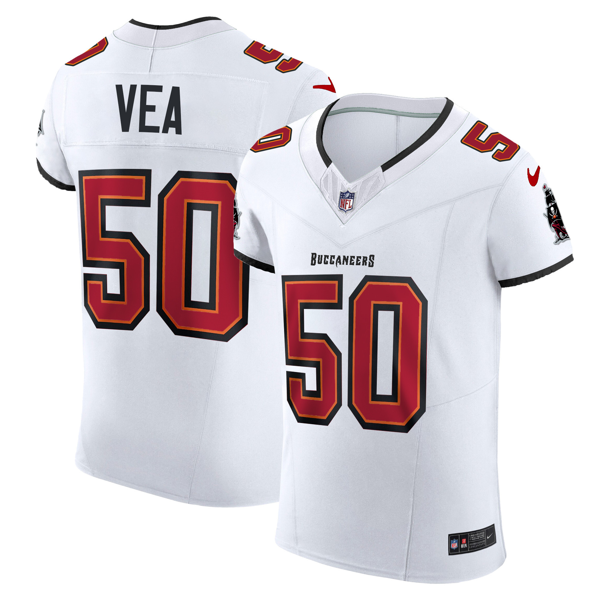 Vita Vea Men's Tampa Bay Buccaneers Vapor Elite White Jersey - All Stitched