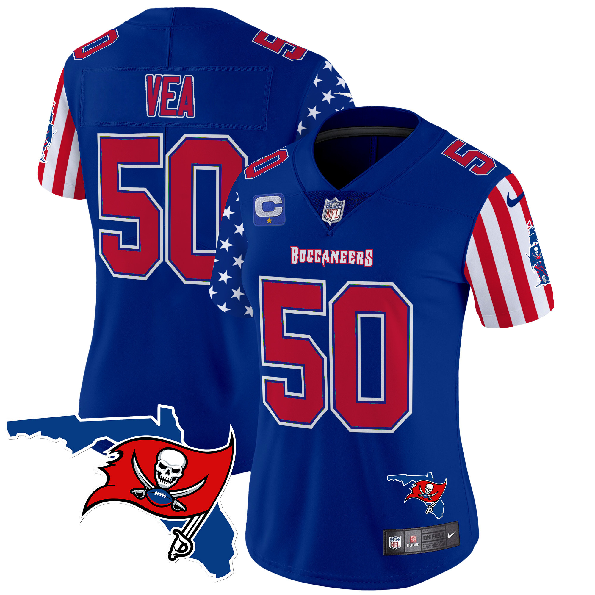 Vita Vea Women's Tampa Bay Buccaneers American Style Vapor Limited Royal Jersey - All Stitched