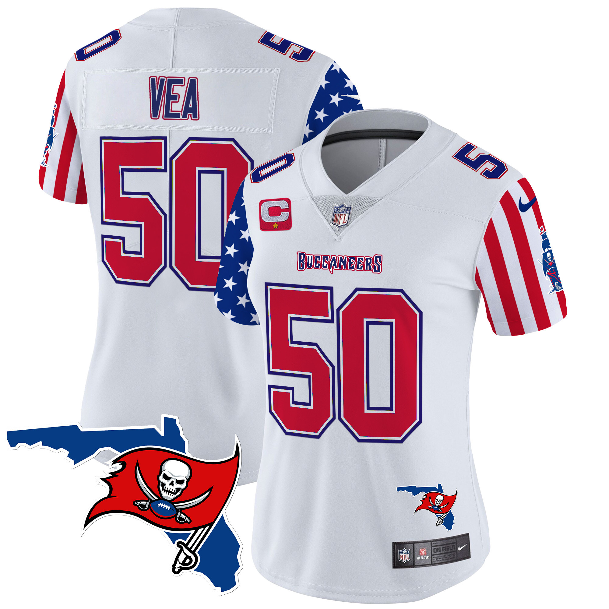 Vita Vea Women's Tampa Bay Buccaneers American Style Vapor Limited White Jersey - All Stitched