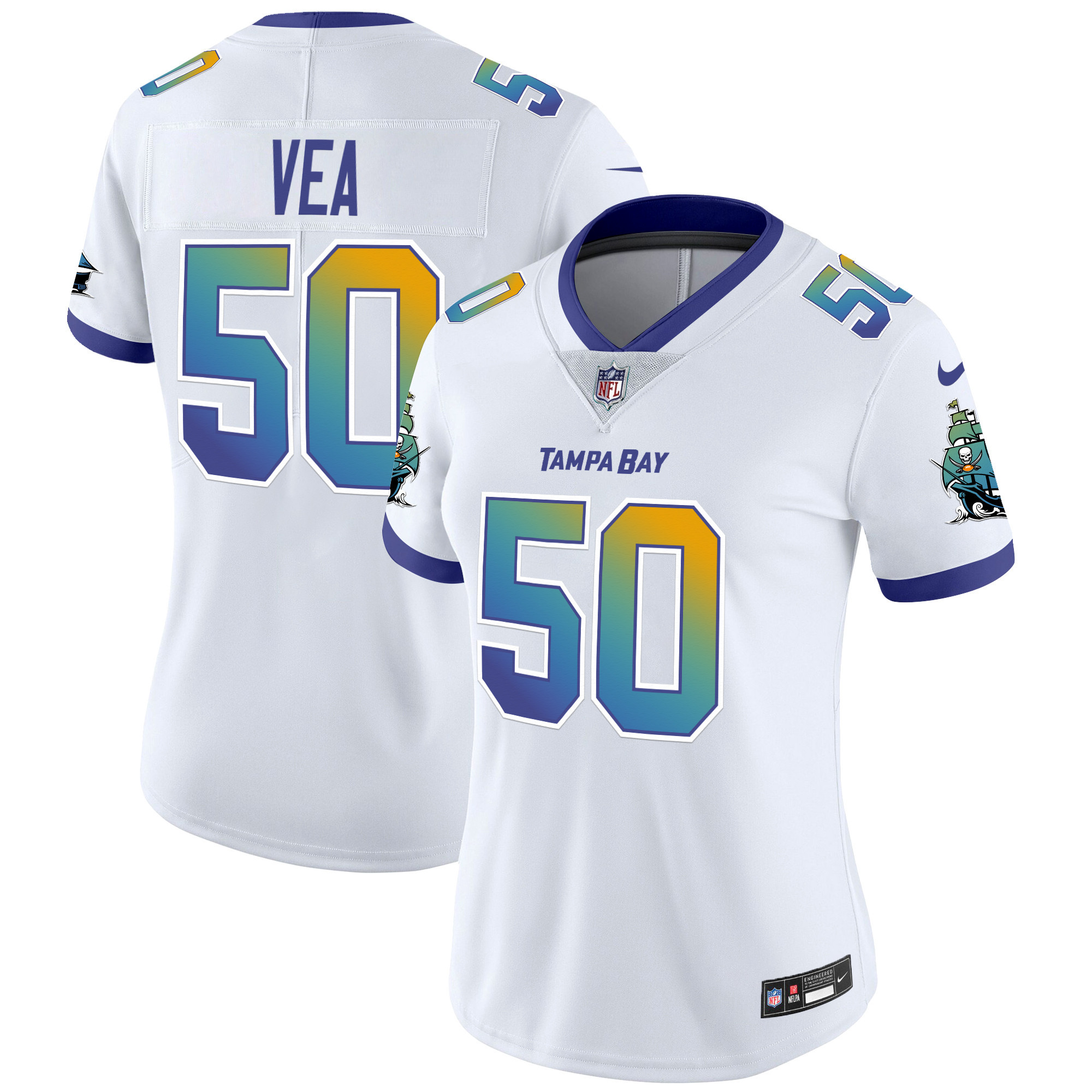 Vita Vea Women's Tampa Bay Buccaneers "Tampa City" Vapor Limited White Jersey - All Stitched