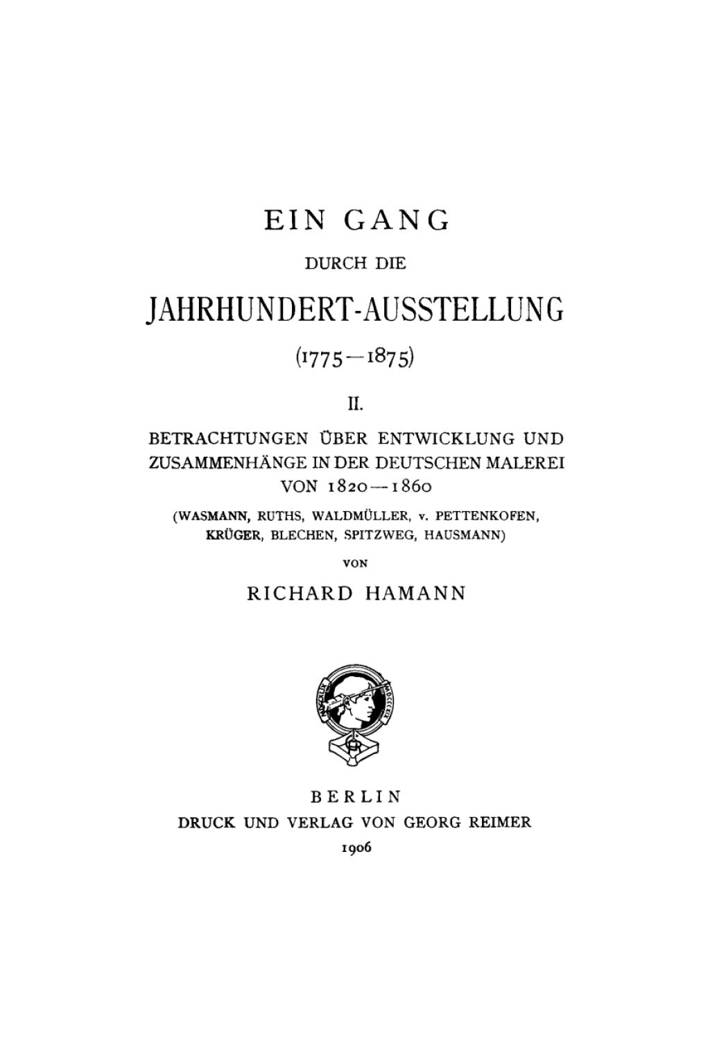Von 1820â€“1860 (Wasmann, Ruths, WaldmÃ¼ller, v. Pettenkofen, KrÃ¼ger, Blechen, Spitzweg, Hausmann) 1st Edition â€“ PDF/EPUB Version Downloadable